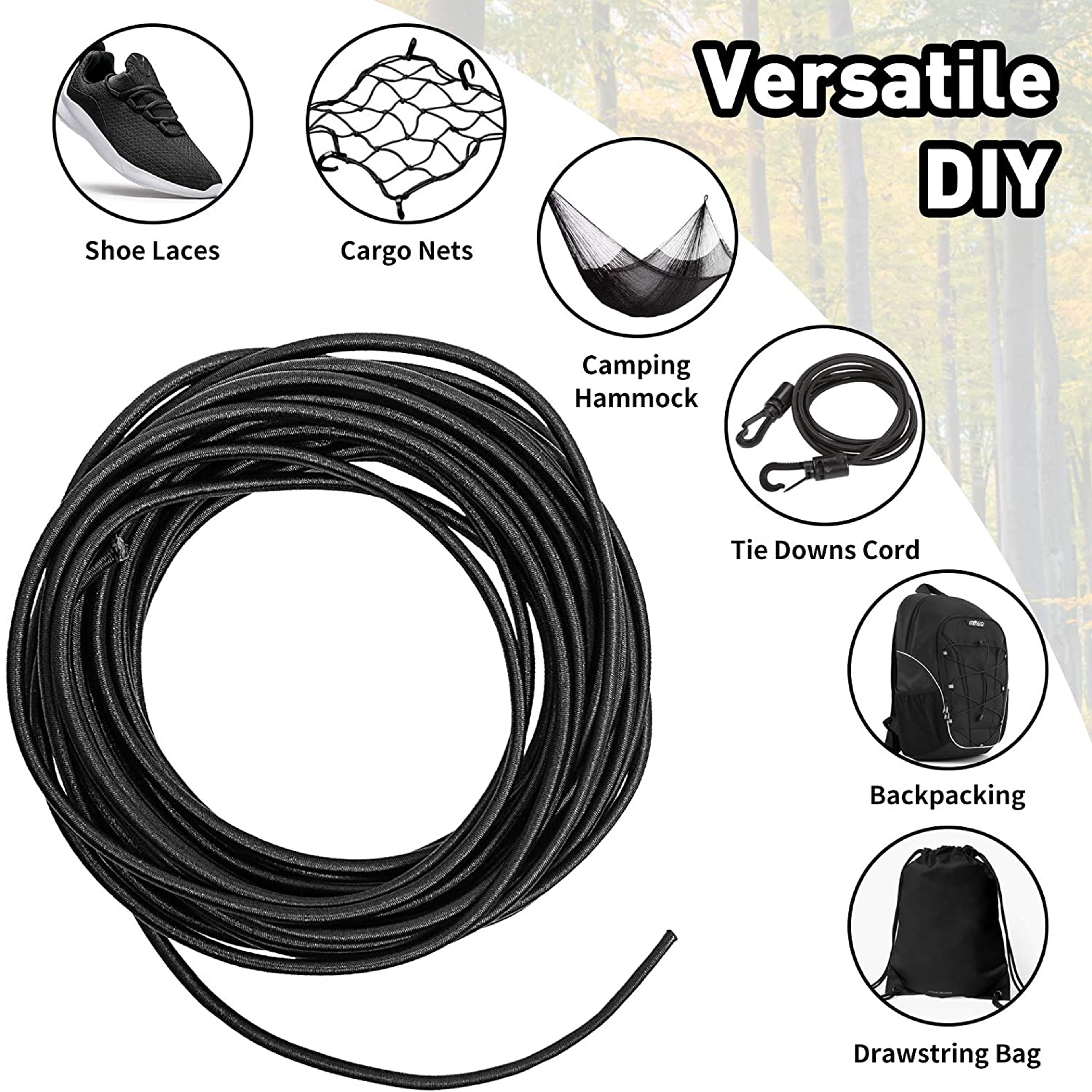 High-Quality Elastic Rope for Sewing and DIY Crafts White/Black Rubber Bands – view 5