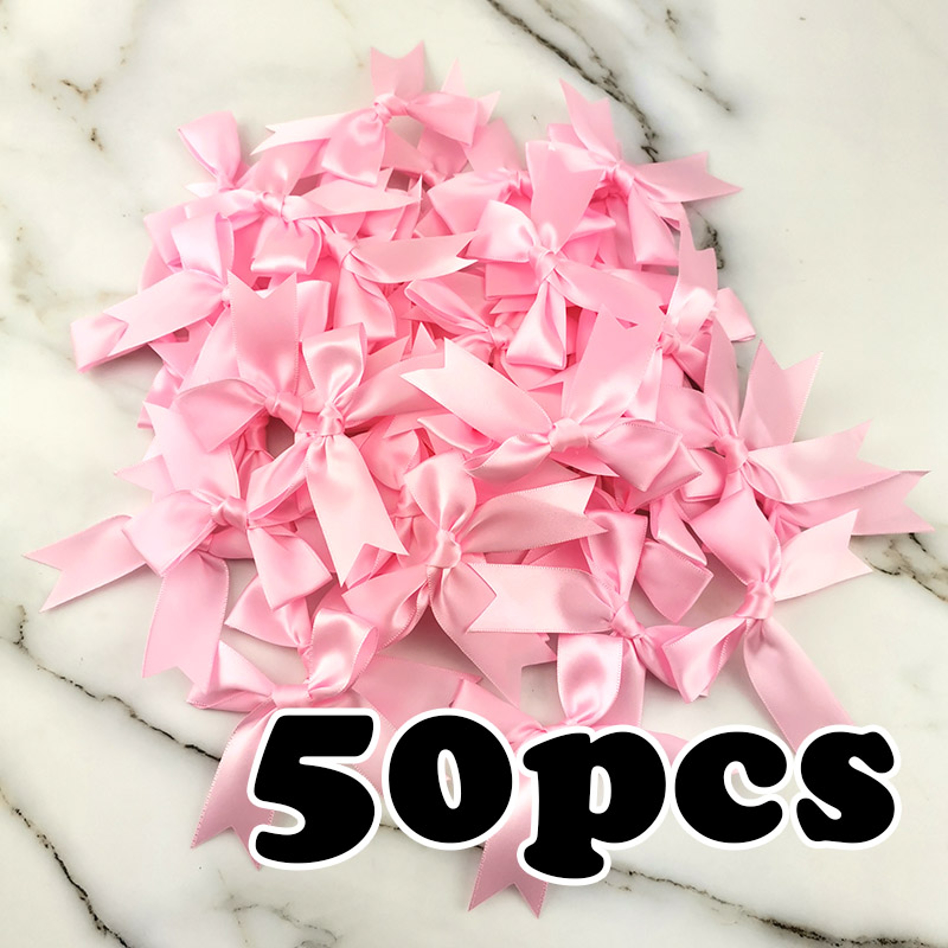 Fresh Pink Satin Ribbon Bow For Craft  Party Decoration DIY Flower Embellishment 7
