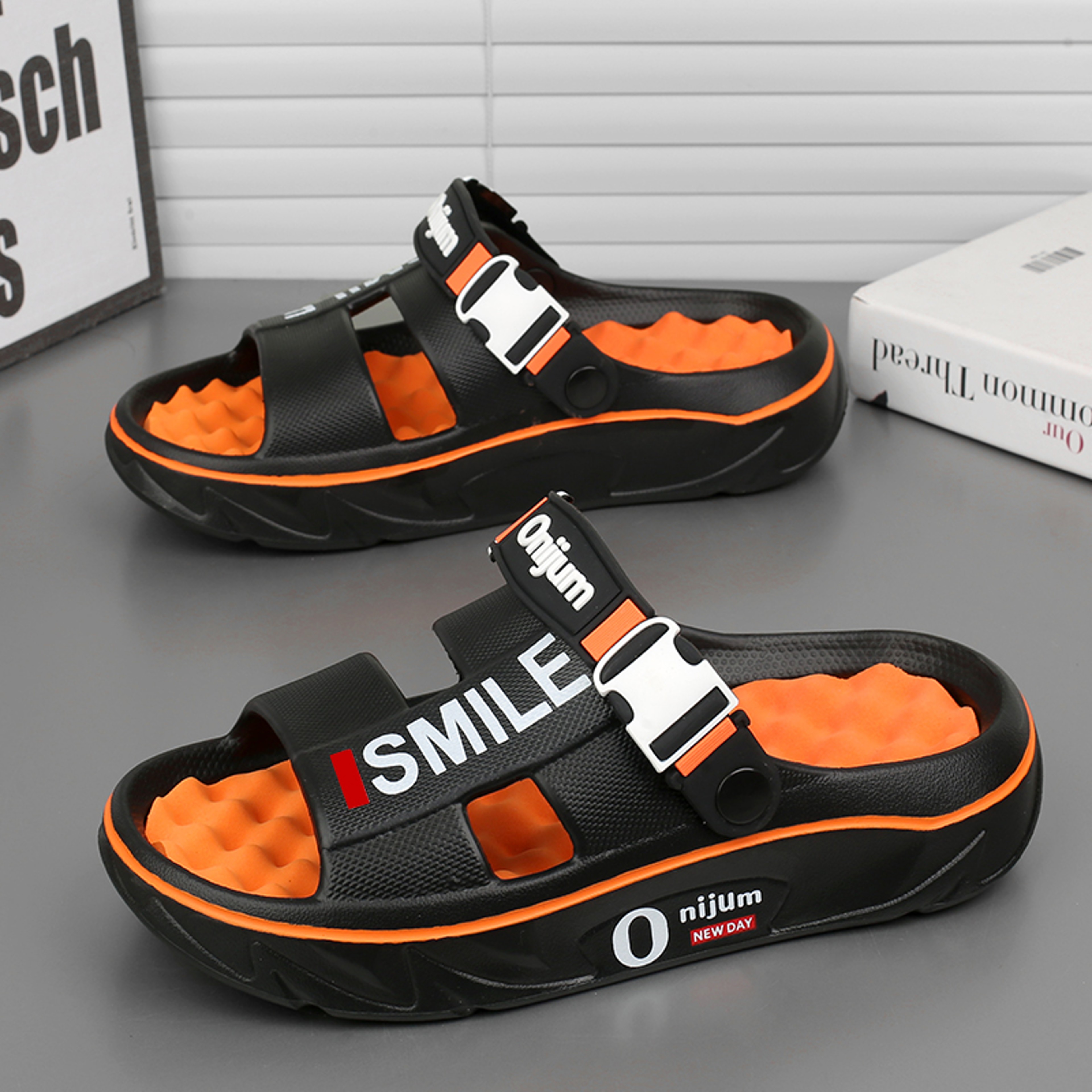 Mens Comfortable Massage Slippers Indoor  Outdoor Soft Sandals Casual Shoes For Men And Women Beach 5