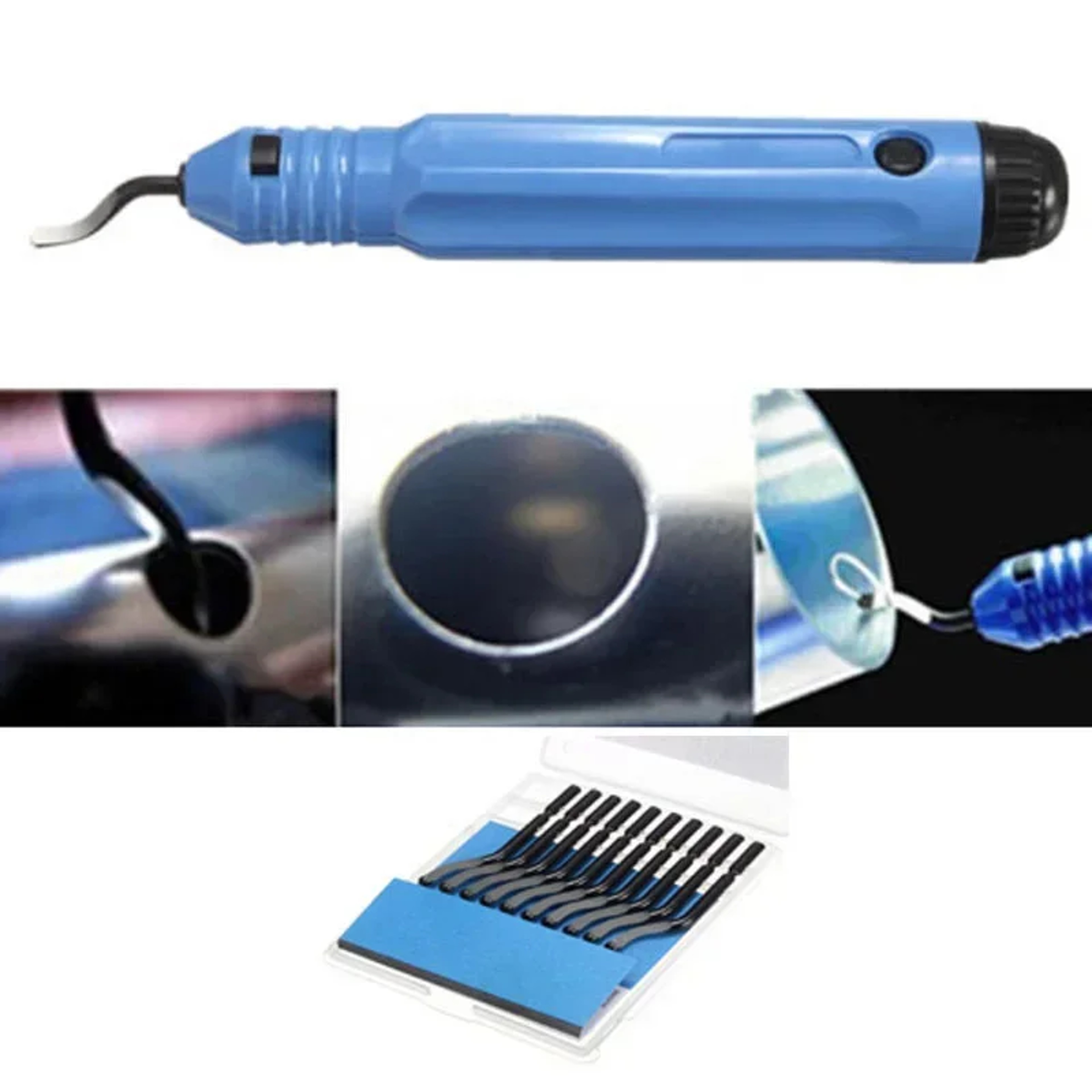 Handle Burr Metal Repair Tool Kit For Router Bit Deburring Blades Remover For Wood  Plastic 2