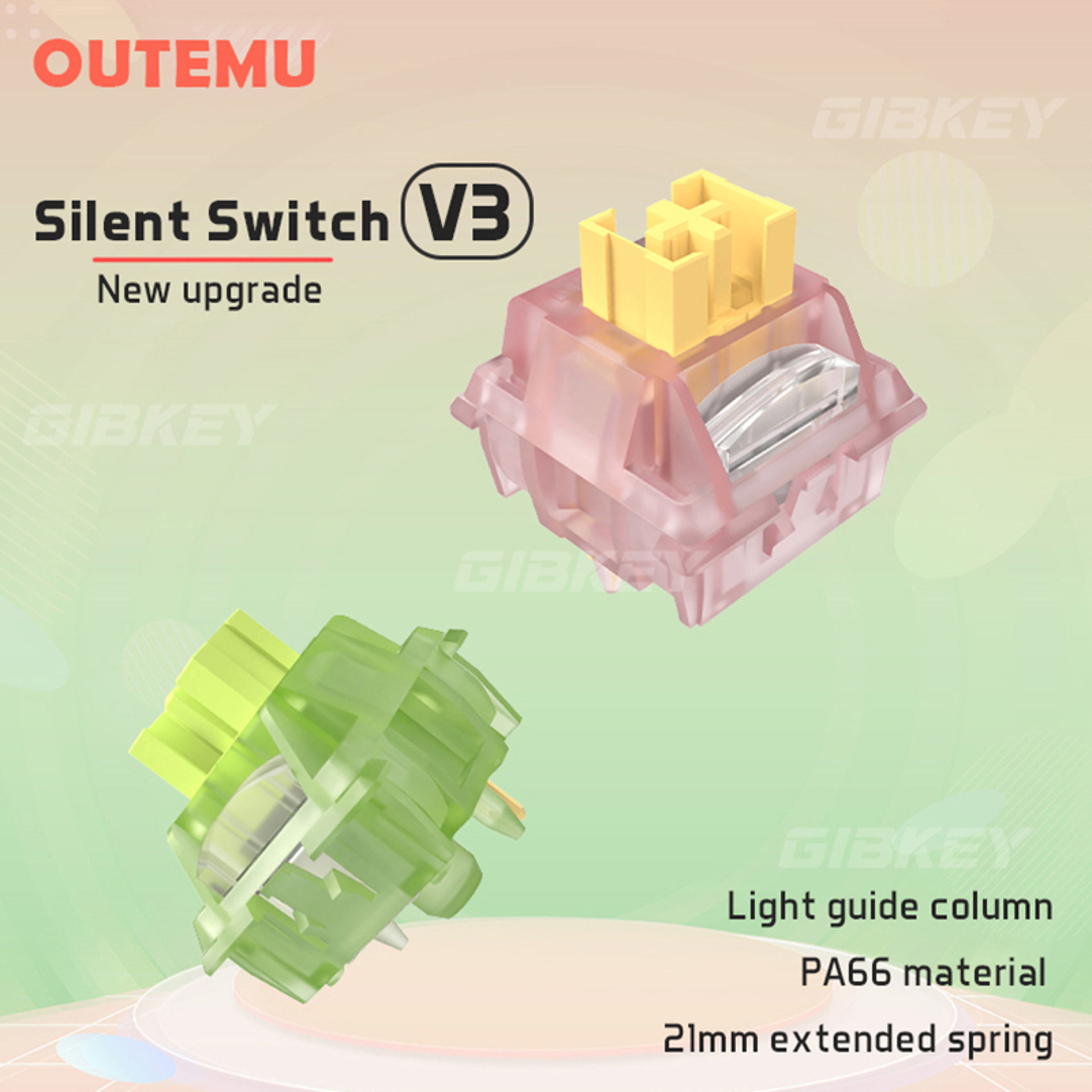Silent Peach Pre Lubed Linear Switches For Mechanical Keyboard Pin Hot Swap Quiet Typing 0