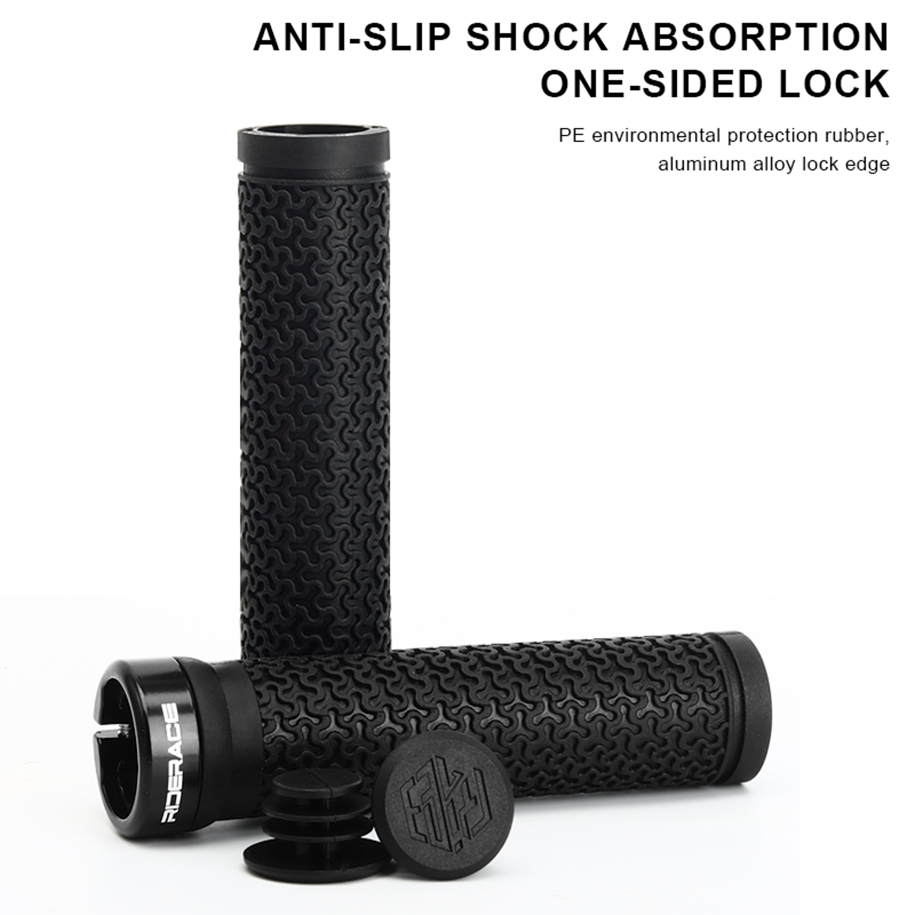 Premium MTB Bicycle Handlebar Grips Soft NonSlip Rubber Locking Cover 1
