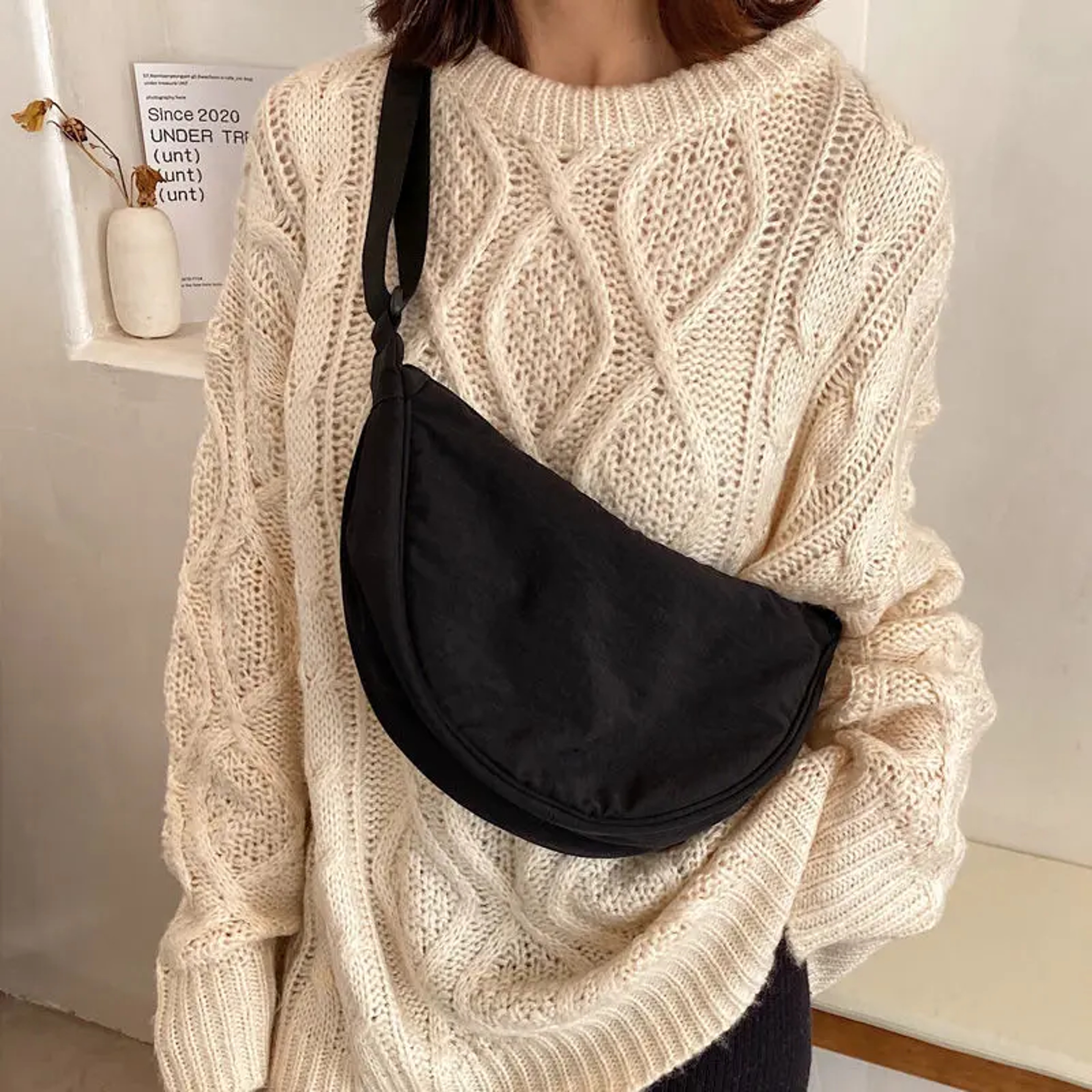 Vintage Womens Messenger Bag Nylon Casual Shoulder Crossbody Purse Lightweight Everyday Handbag 0
