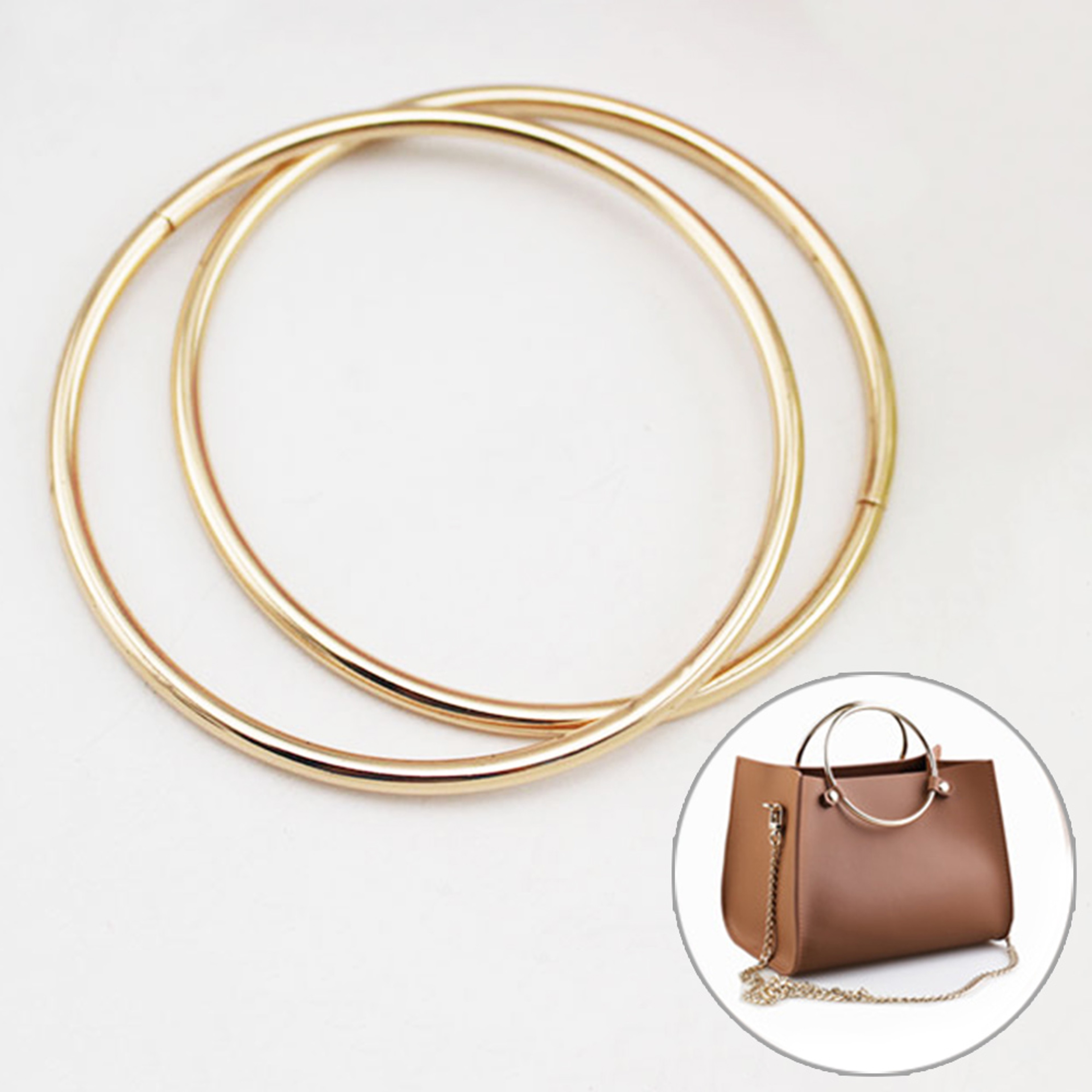 Round Metal Purse Handles Replacement Hardware For DIY Handbags Purses  Bags 2