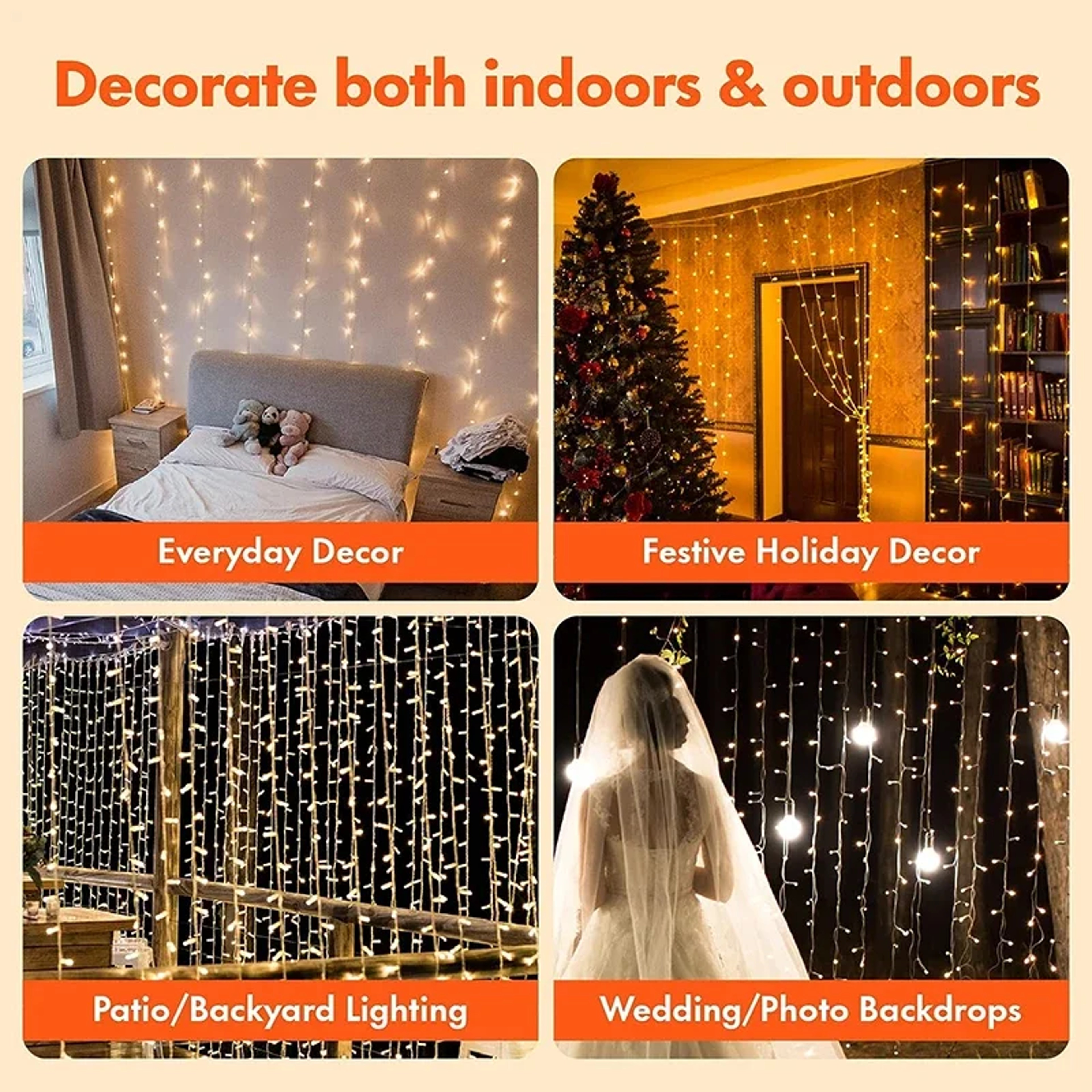 LED Curtain String Lights USB Fairy Garland Lamp Lighting Modes For Home Garden Christmas And Parti 2