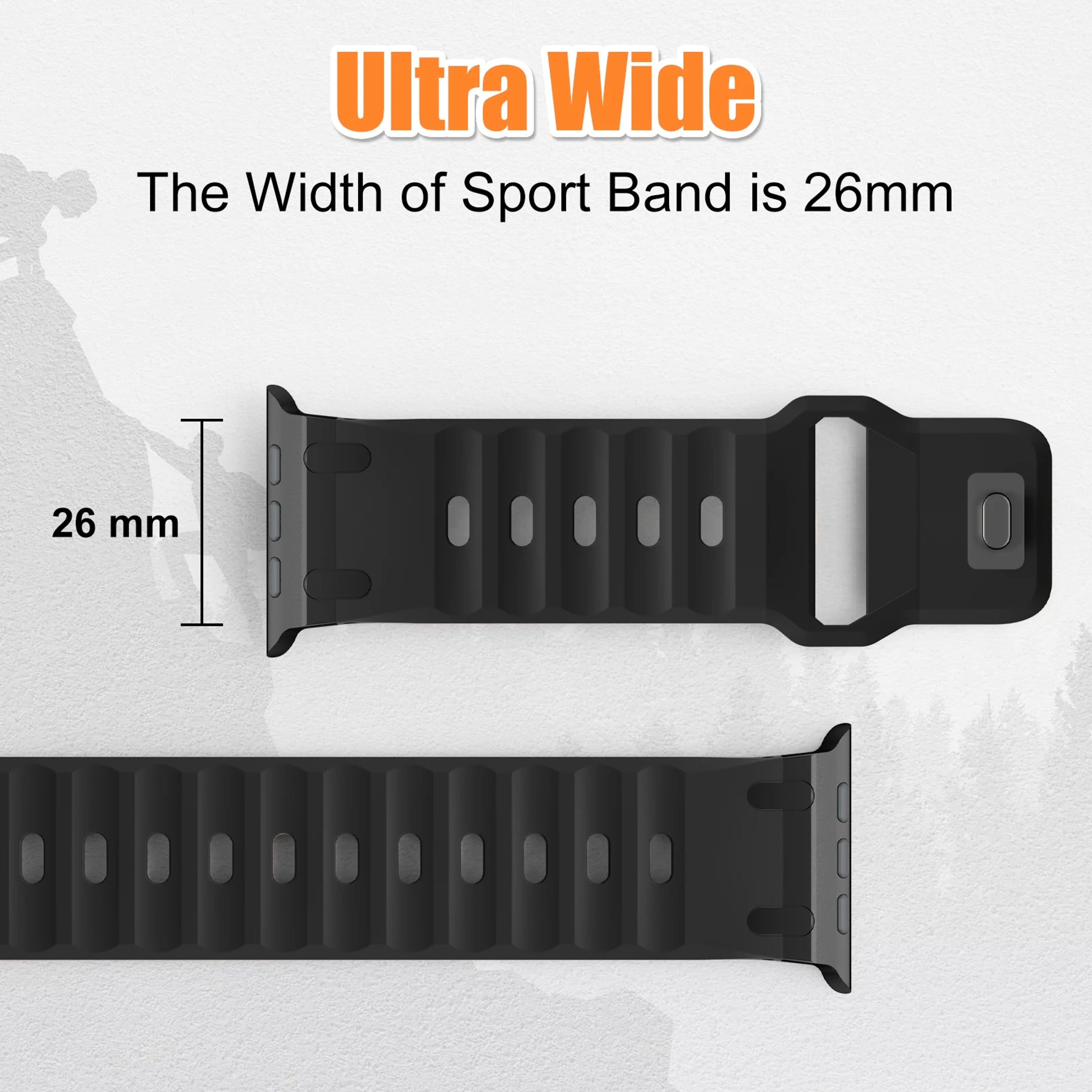 Sport Silicone Strap For Apple Watch Ultra Stainless Steel Bracelet Band For IWatch Series 3