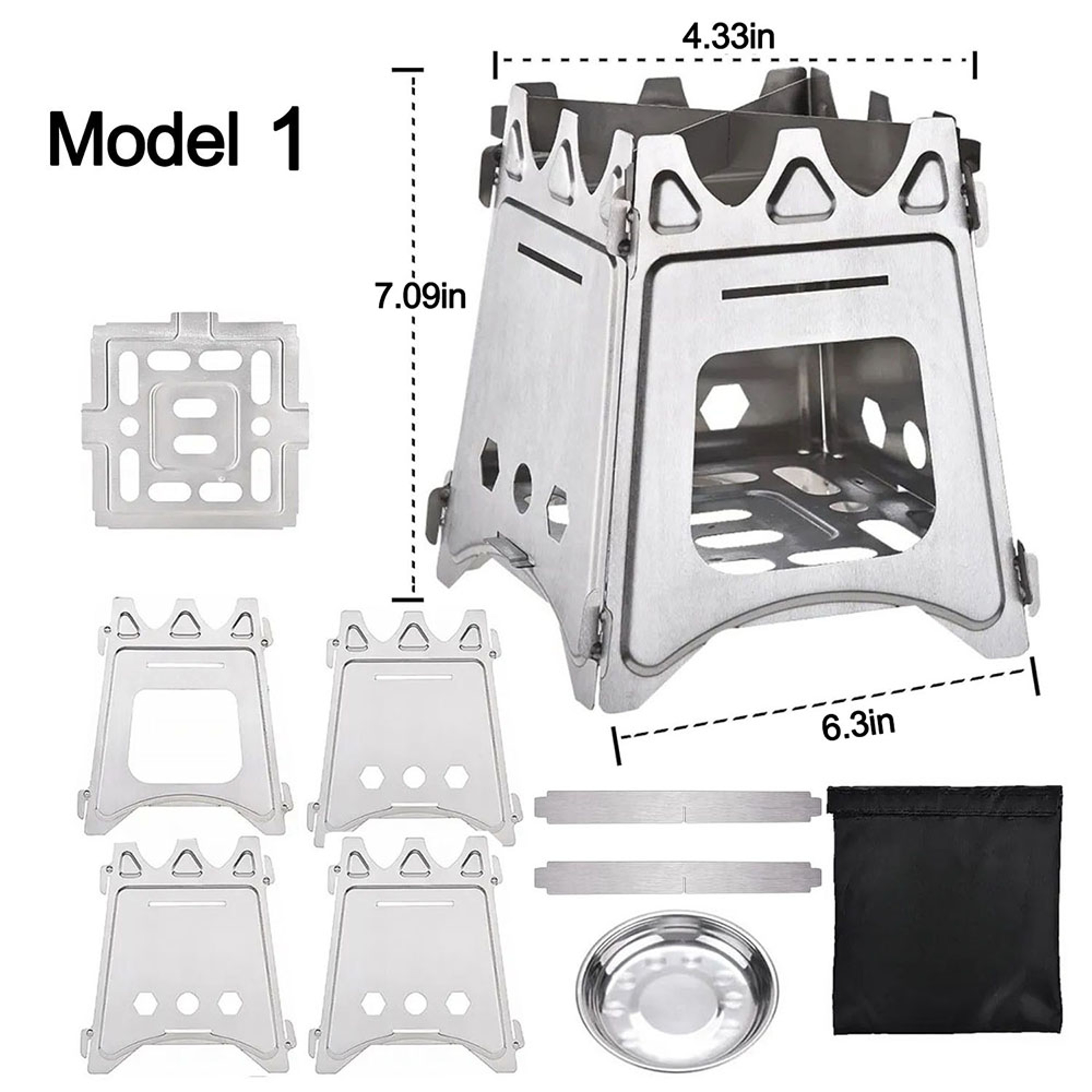 Portable Stainless Steel Camping Wood Stove Lightweight Foldable Perfect For Hiking BBQs  Picnics 4