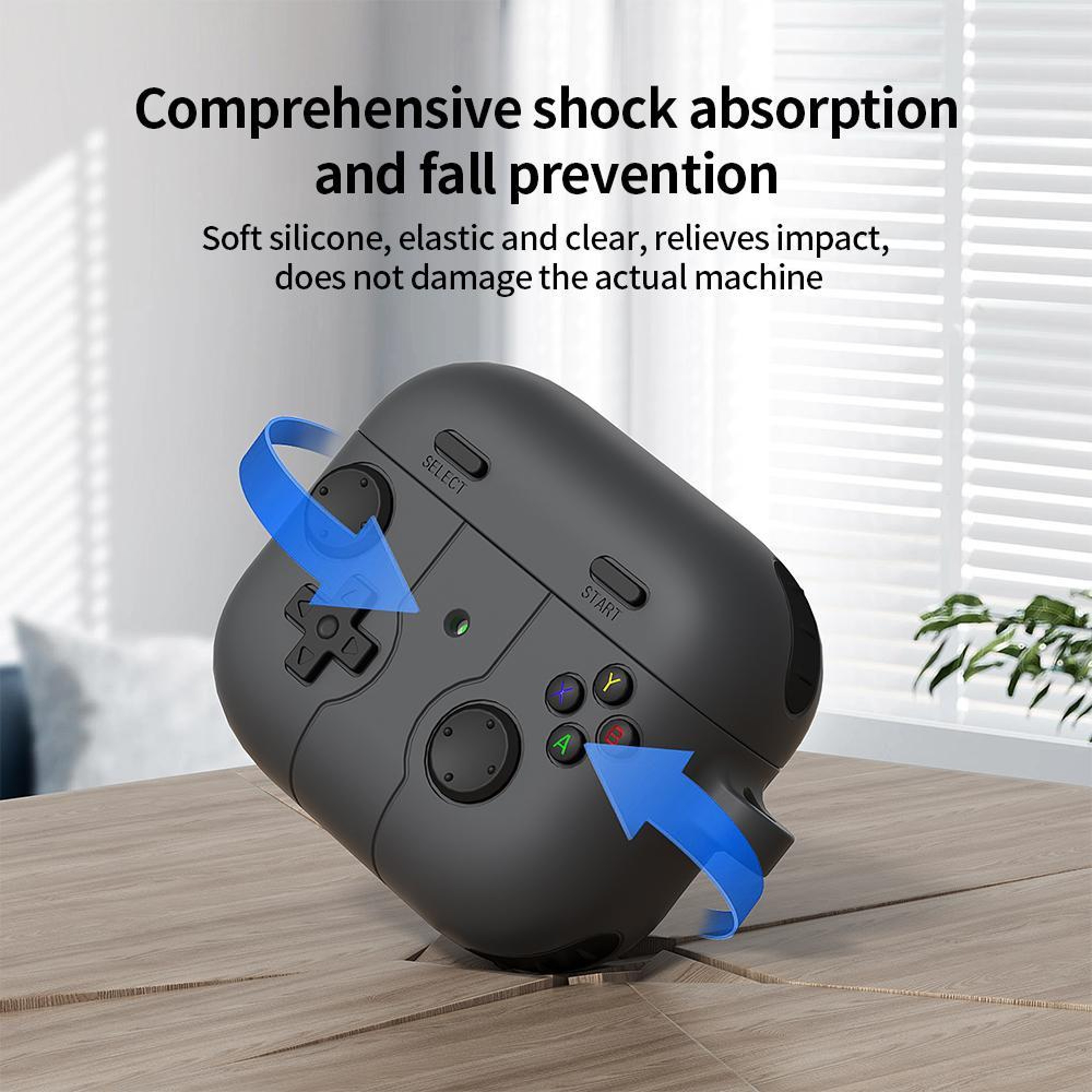 Game Console Style Wireless Earbuds Case Silicone Cover With Carabiner Clip 2