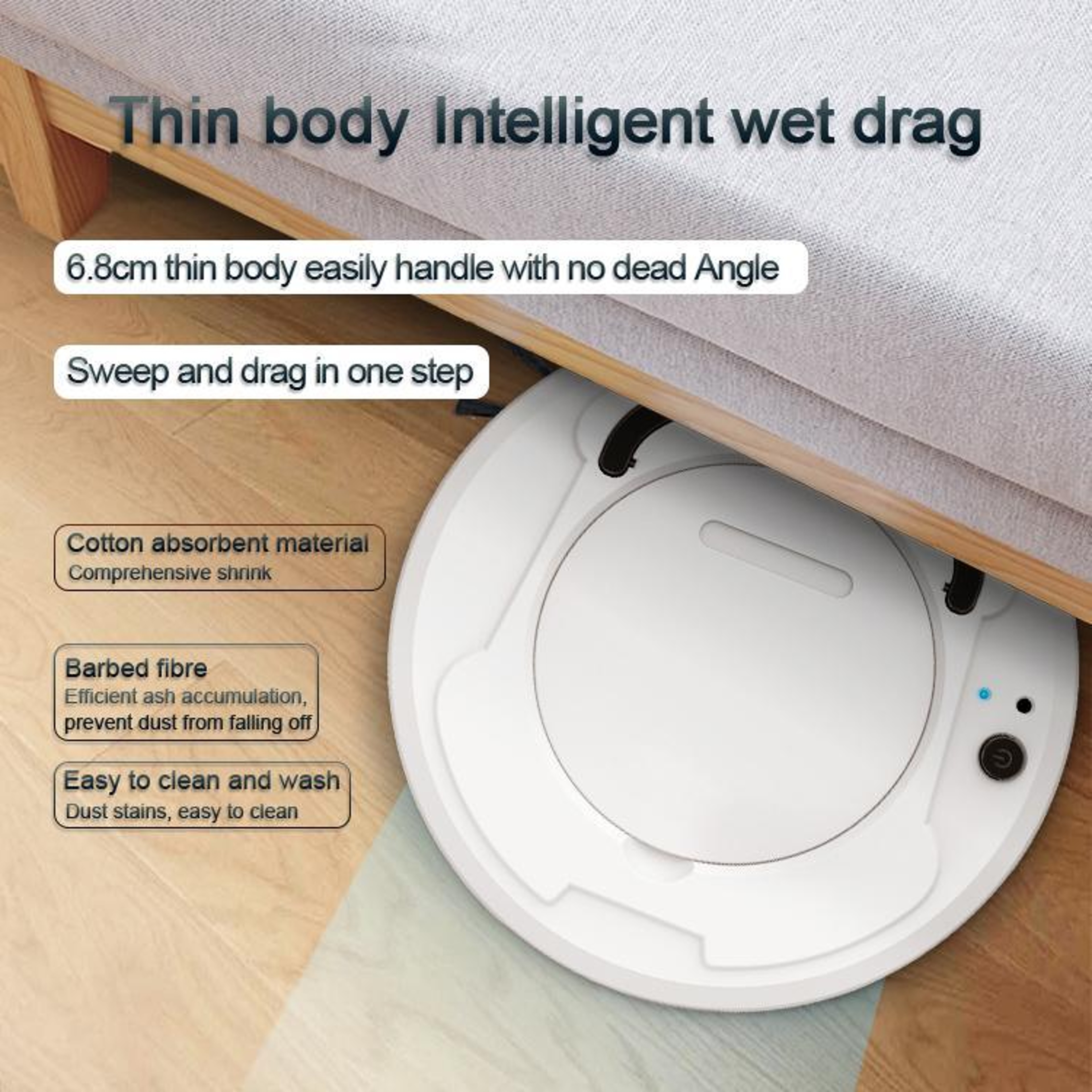 Smart Robot Vacuum Cleaner 1800Pa Strong Suction Automatic Floor Cleaner 5