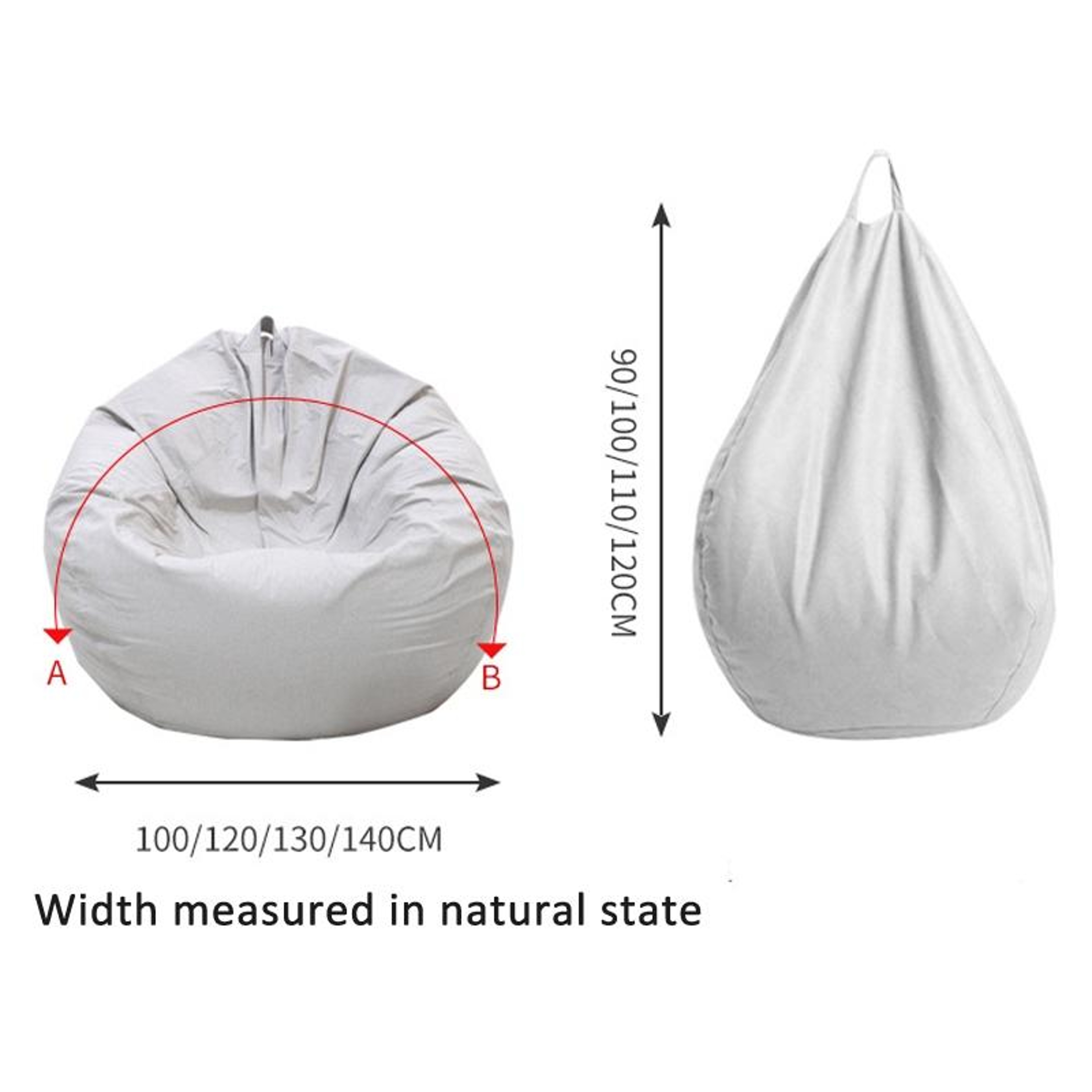 Waterproof Bean Bag Chair Cover Breathable Tech Fabric Washable Replacement Sleeve 6