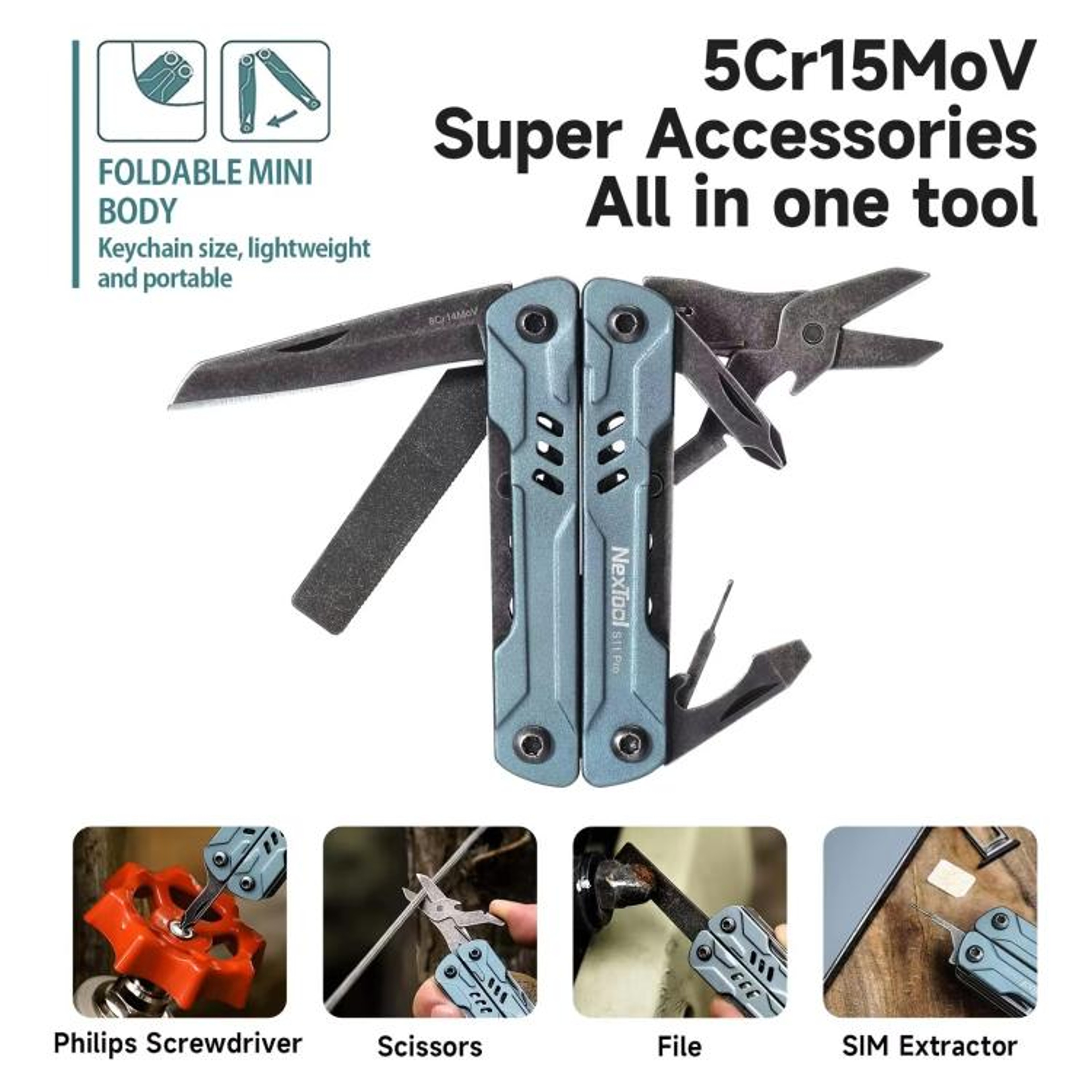 12 In 1 Multi Tool Pocket Knife With Folding Pliers And Wire Cutters For Outdoor EDC 2