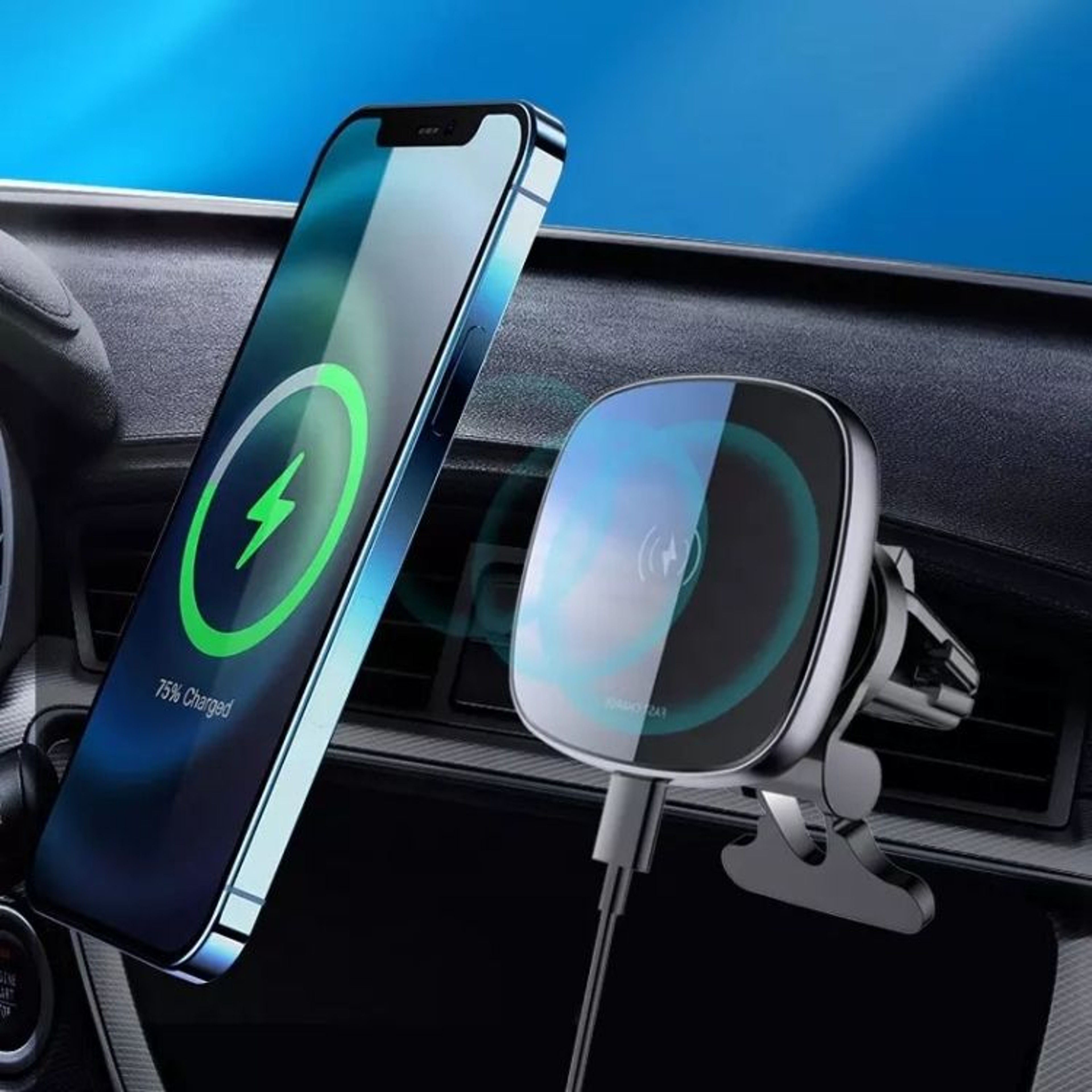MagSafe Compatible Magnetic Car Wireless Charger Stand 15W Fast Charging 0