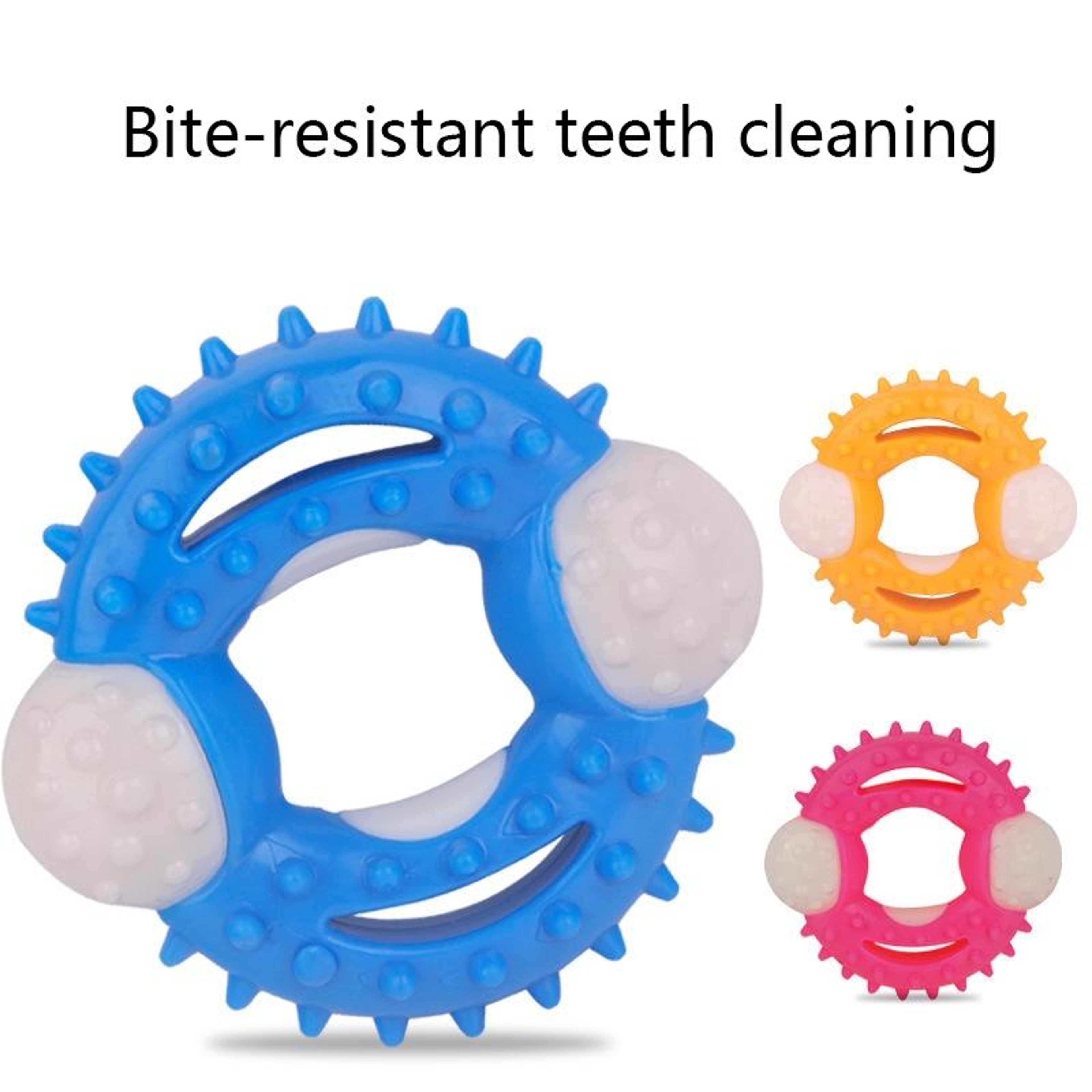 Durable Dog Chew Toy For Teeth Cleaning Interactive TPR Dental Chew Ball For Dogs 7