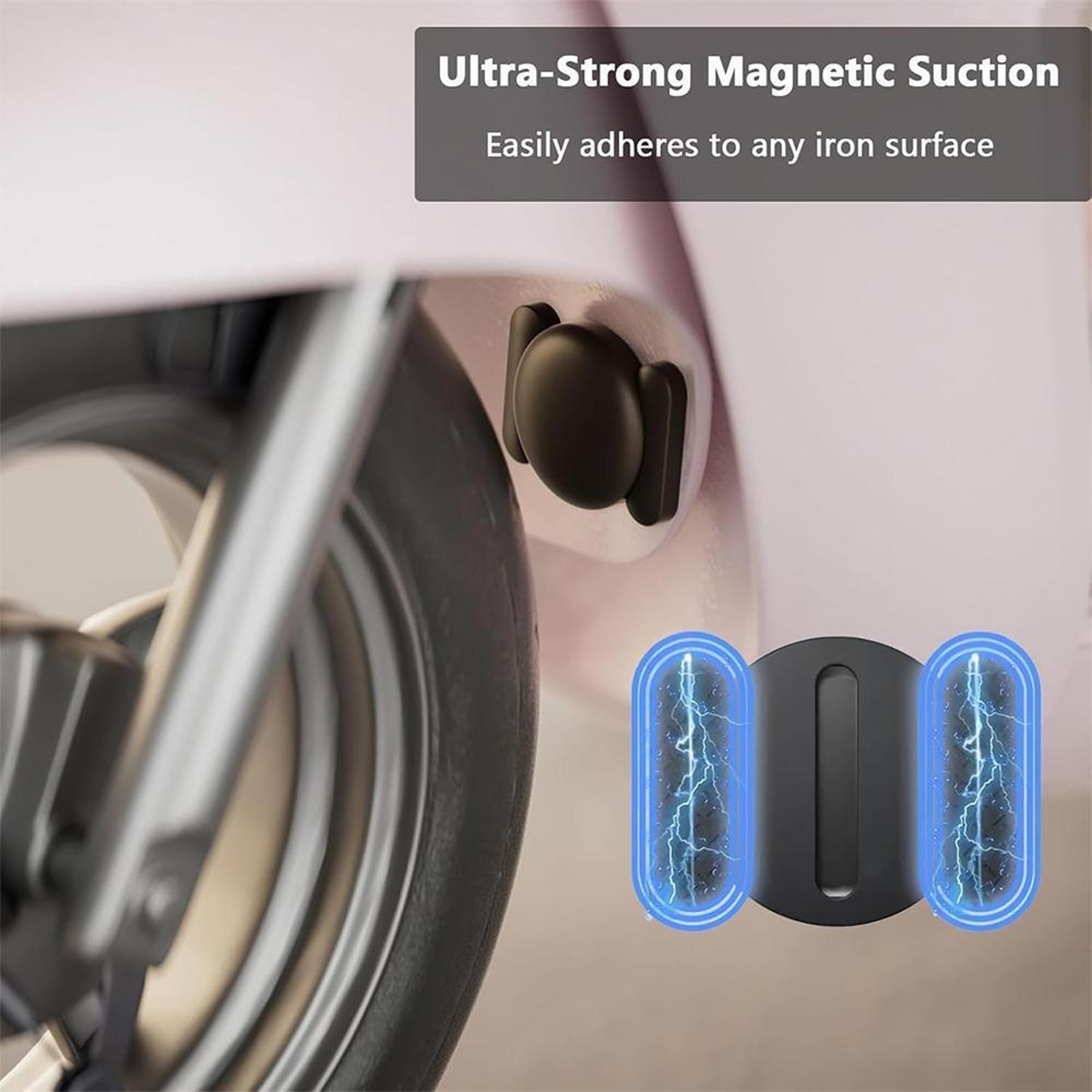 Magnetic AirTag Motorcycle Mount Case Silicone Protective Cover For Secure Tracking 4