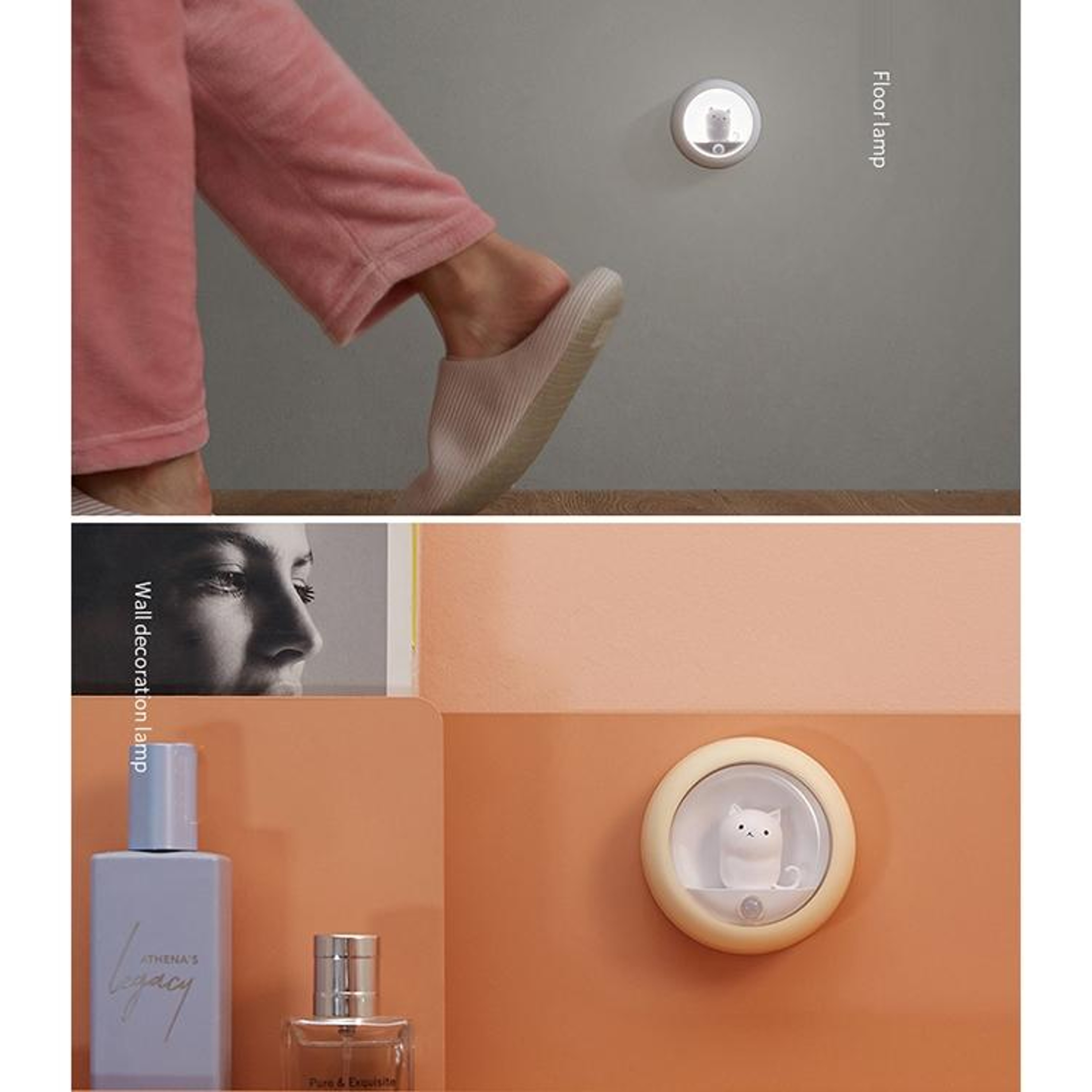 Motion Sensor Night Light USB Rechargeable Cute Pet Wall Lamp For Bedroom And Cabinet 8