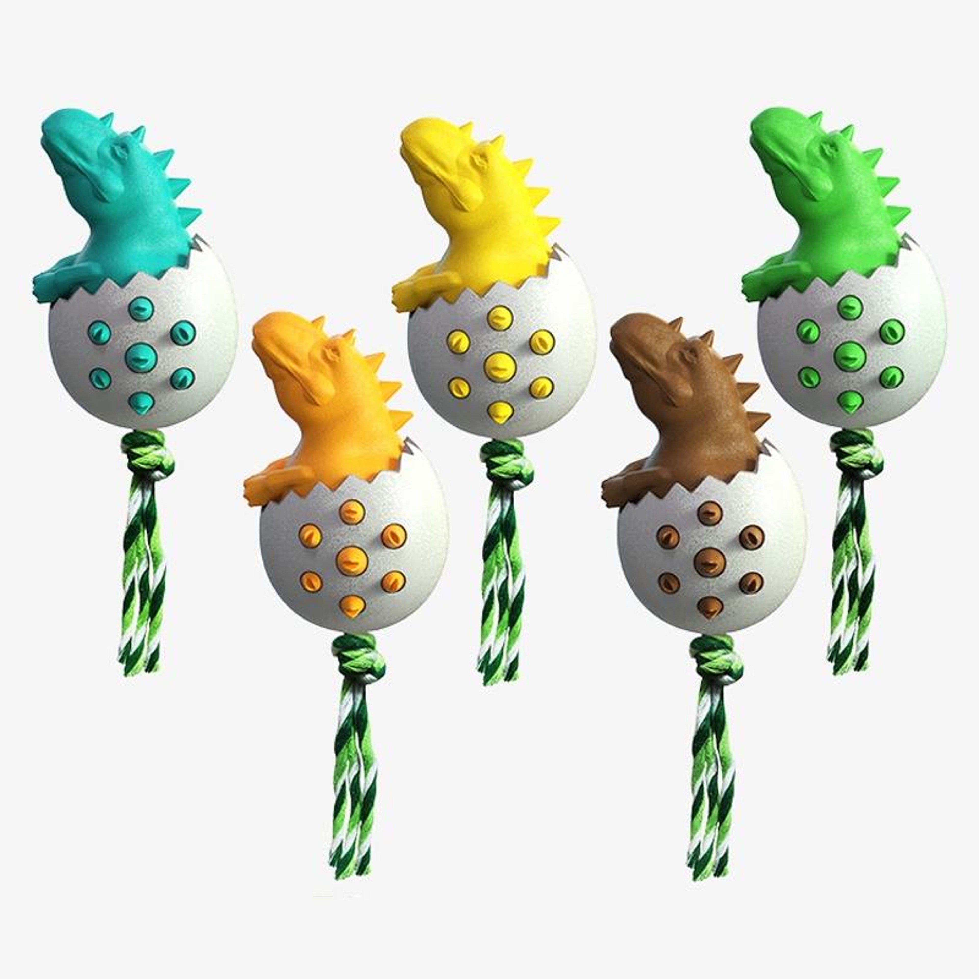 Dinosaur Egg Dog Dental Chew Toy With Rope For Teeth Cleaning And Tough Chewers 1