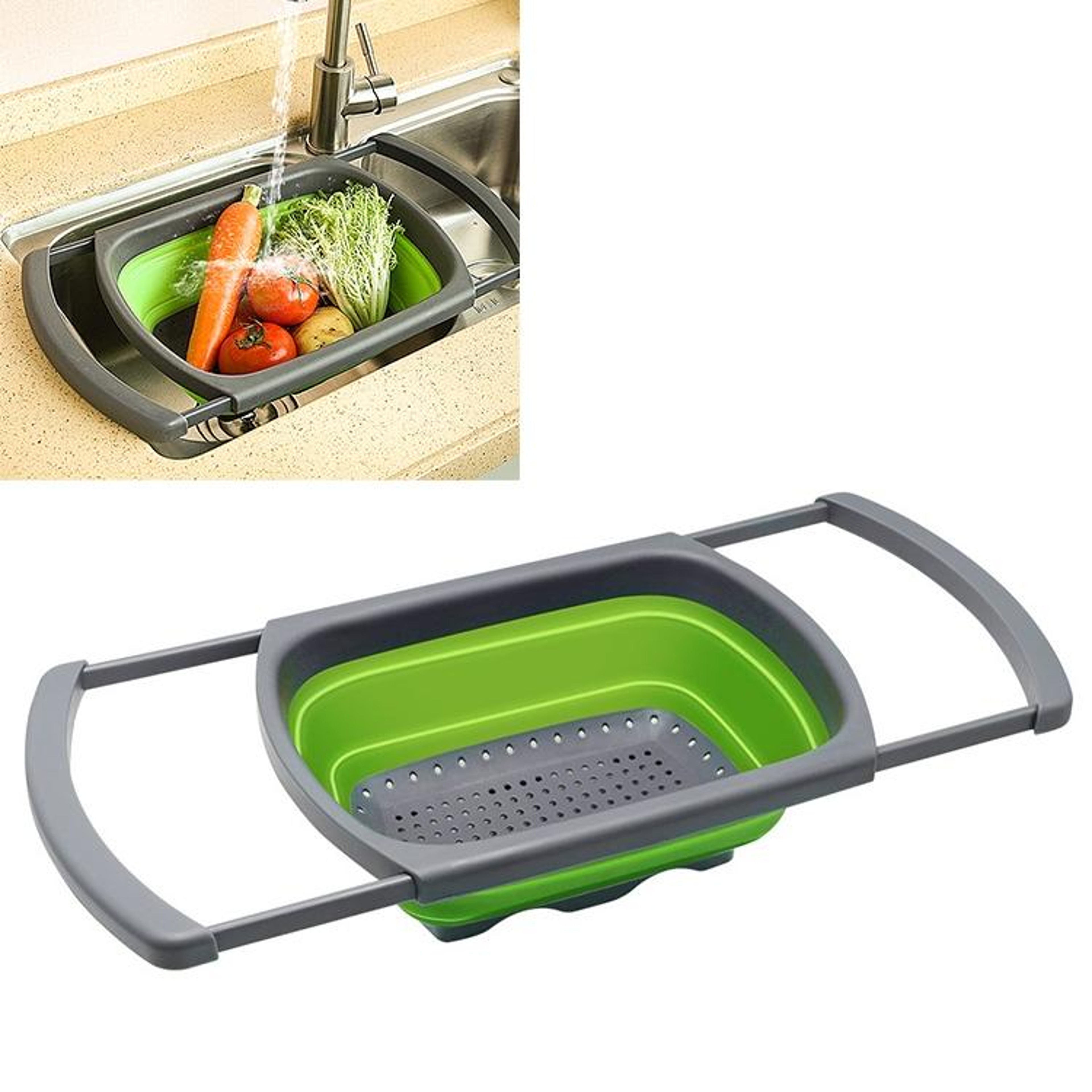 Retractable Sink Colander Basket For Kitchen Adjustable Vegetable Washing Strainer 6