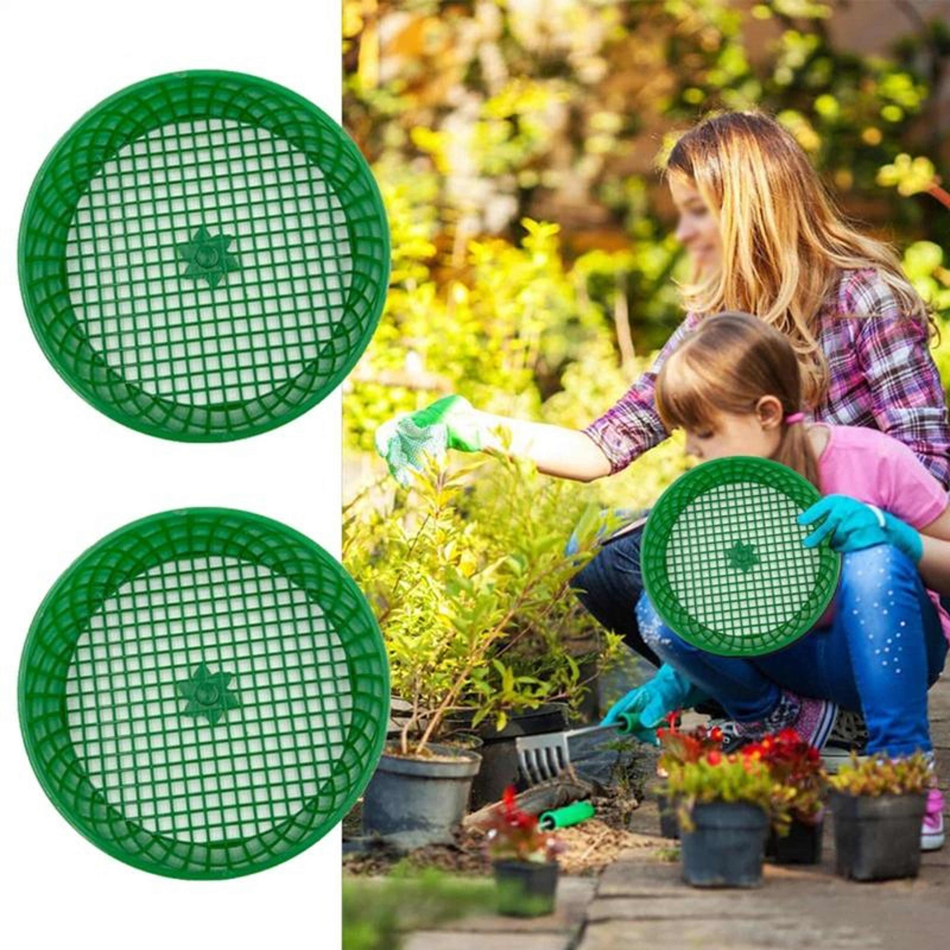 Garden Soil Sifter Screen Lightweight Gardening Sieve Tool For Fine Soil  Sand Filtering 6