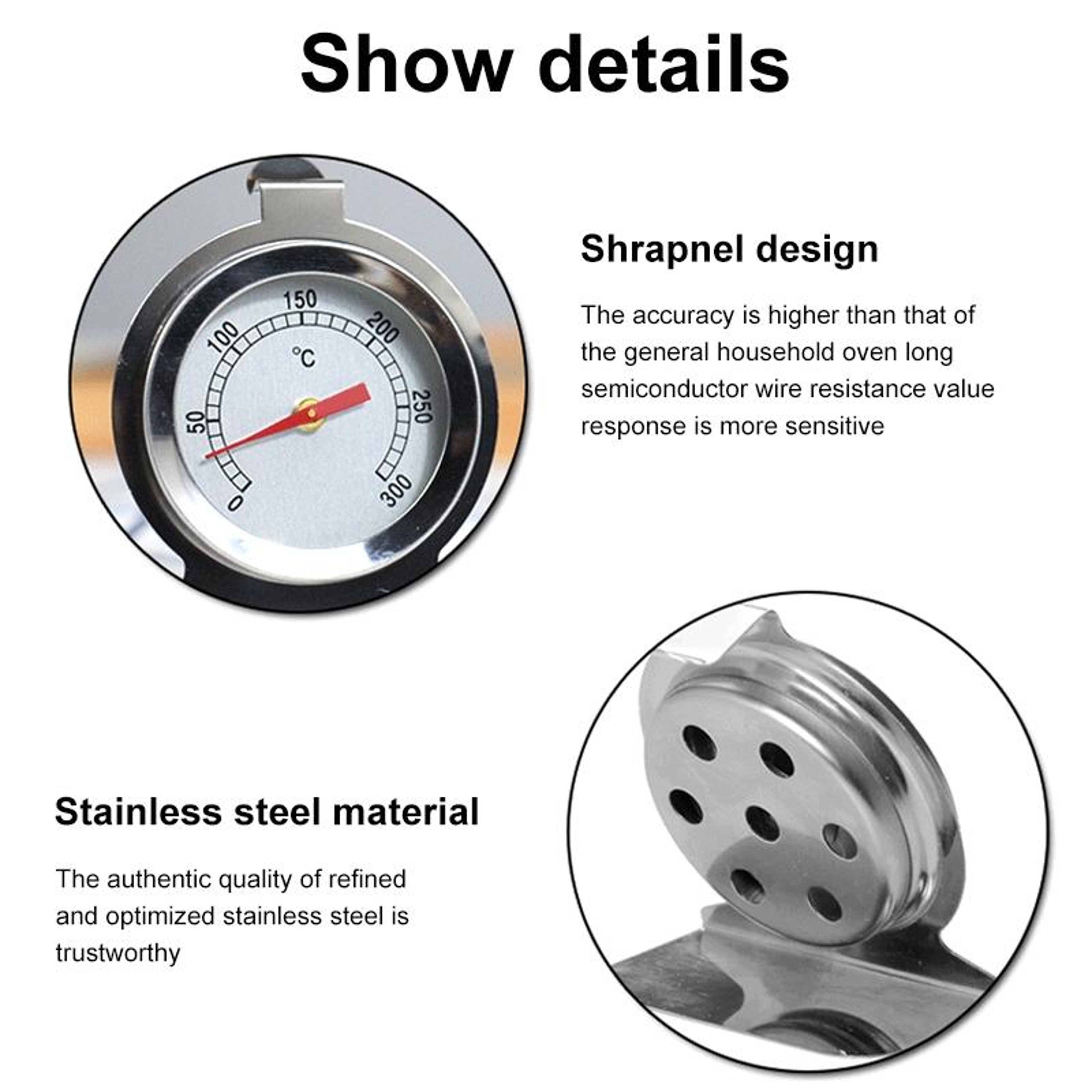 Precision Stainless Steel Oven Thermometer For Accurate Cooking  BBQ Temperature Control 3