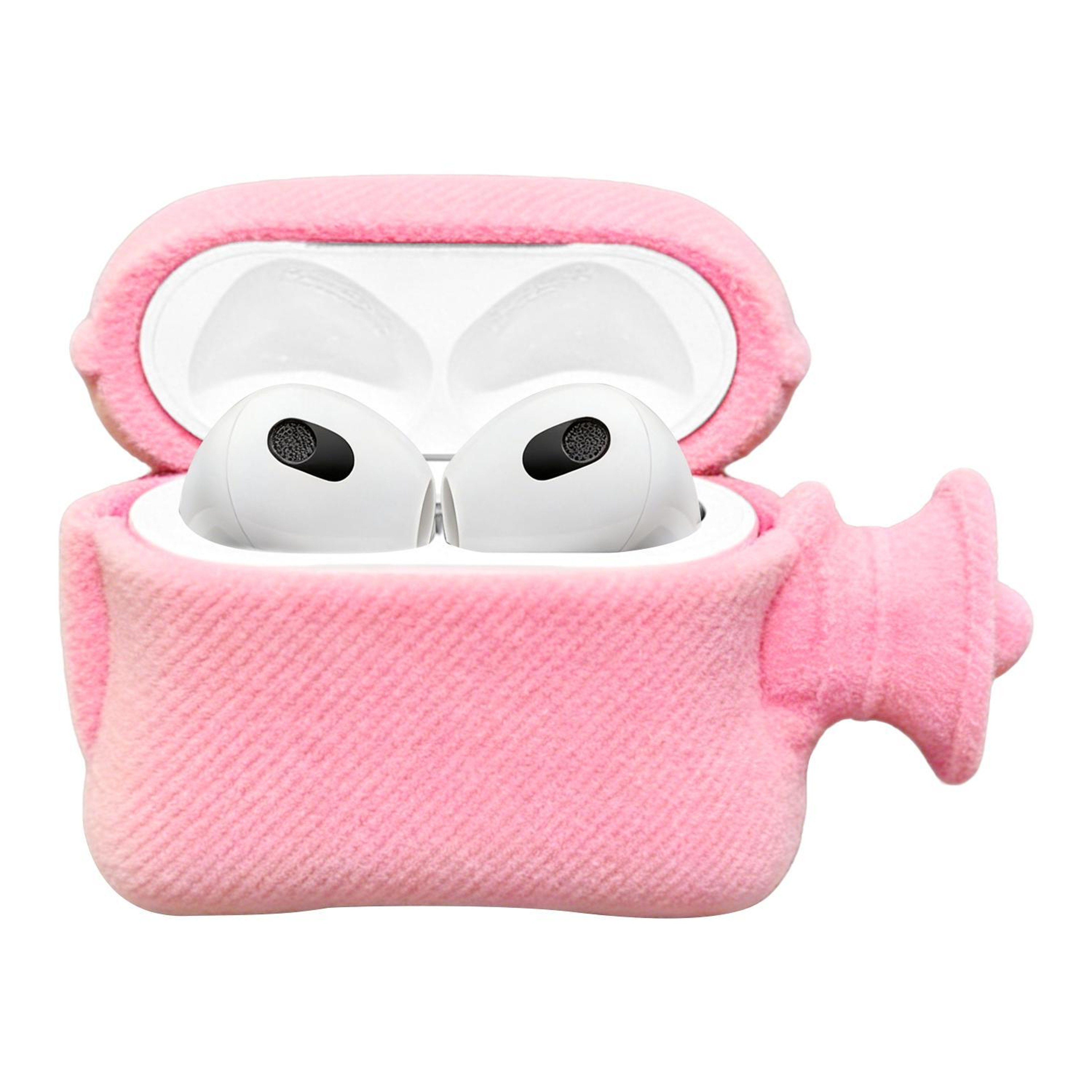 Plush AirPods Case With Keychain Cute Protective Cover 0