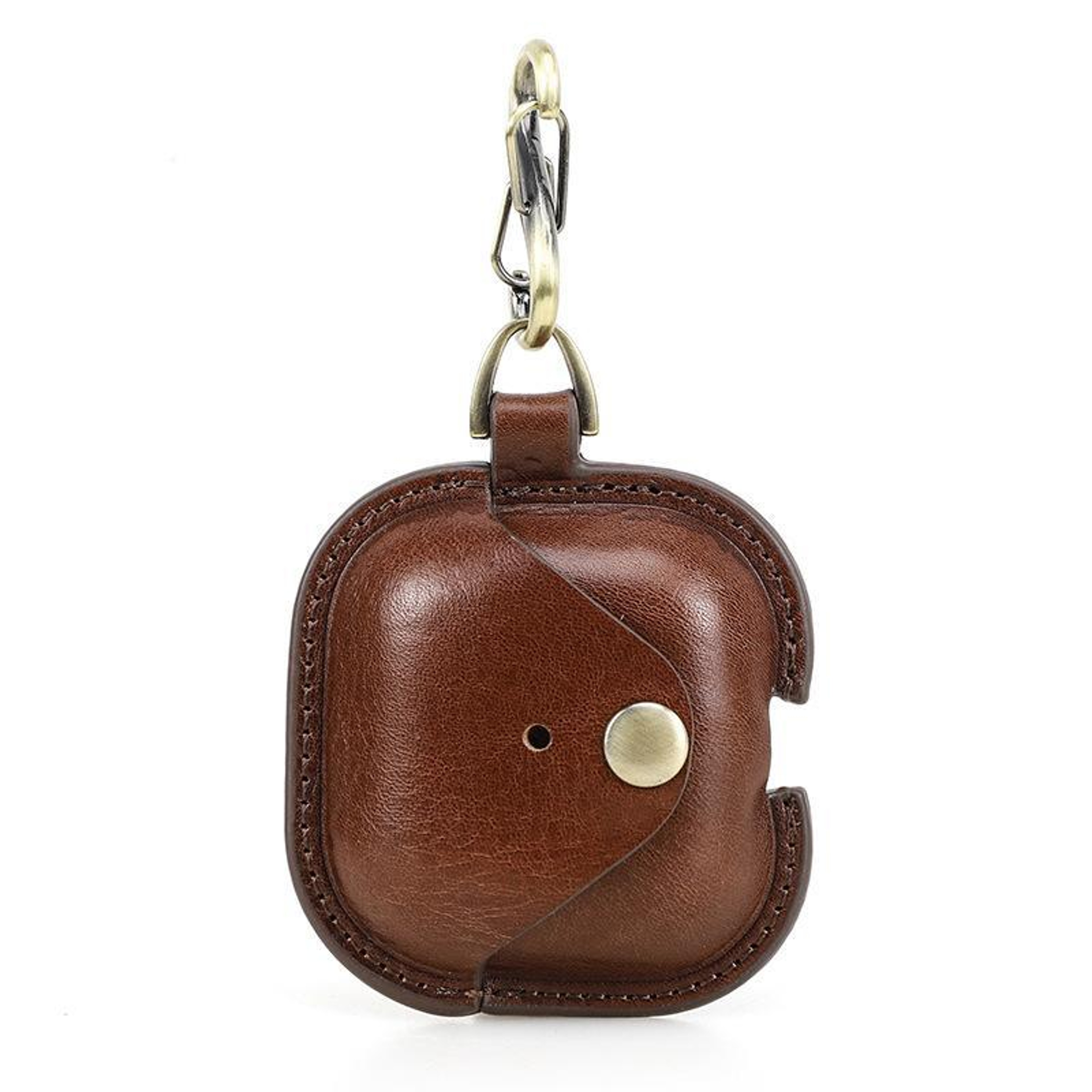 CONTACTS FAMILY AirPods Leather Case With Snap Closure And Drop Protection 2