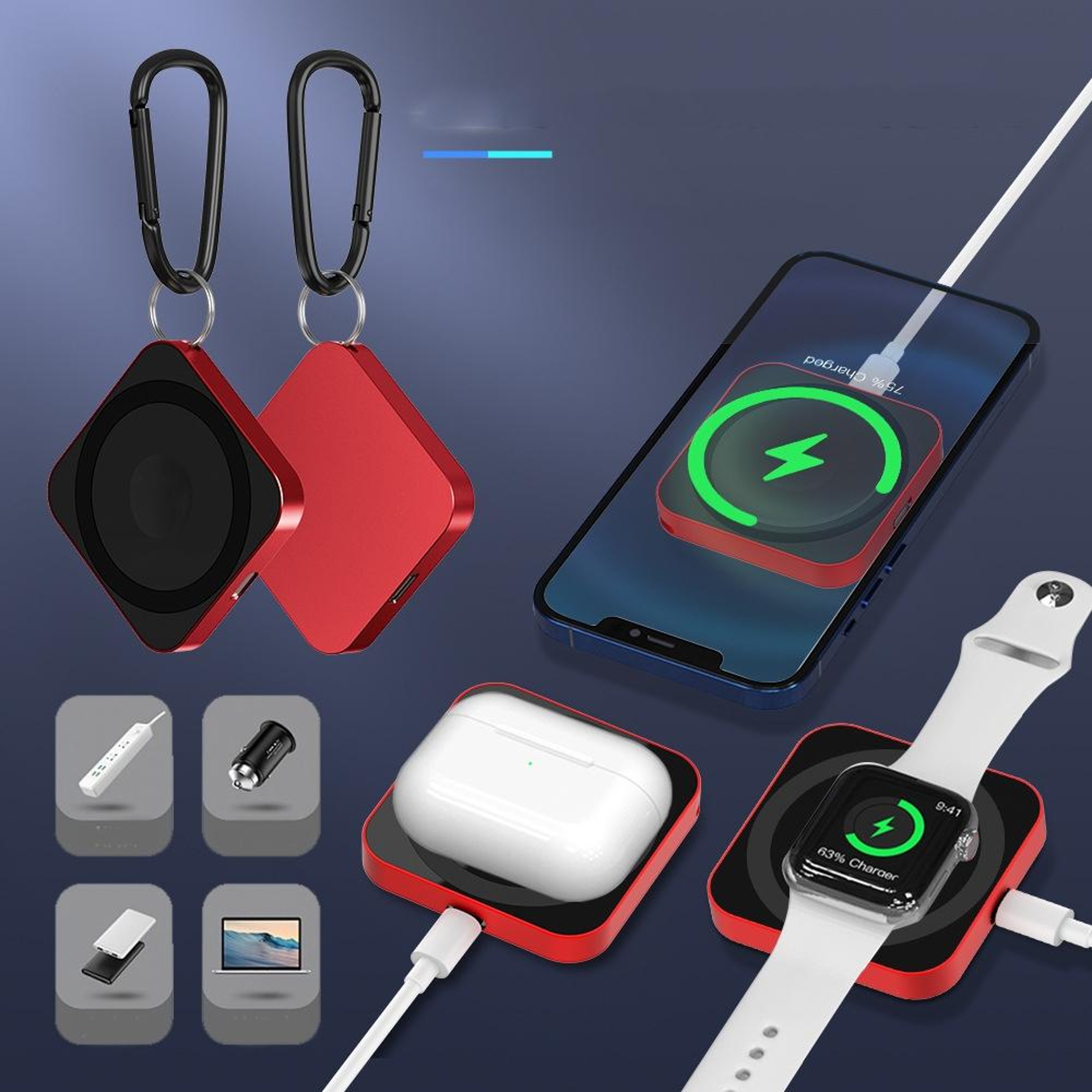 Magnetic Wireless Charger Station For Phone Watch And Earbuds 1