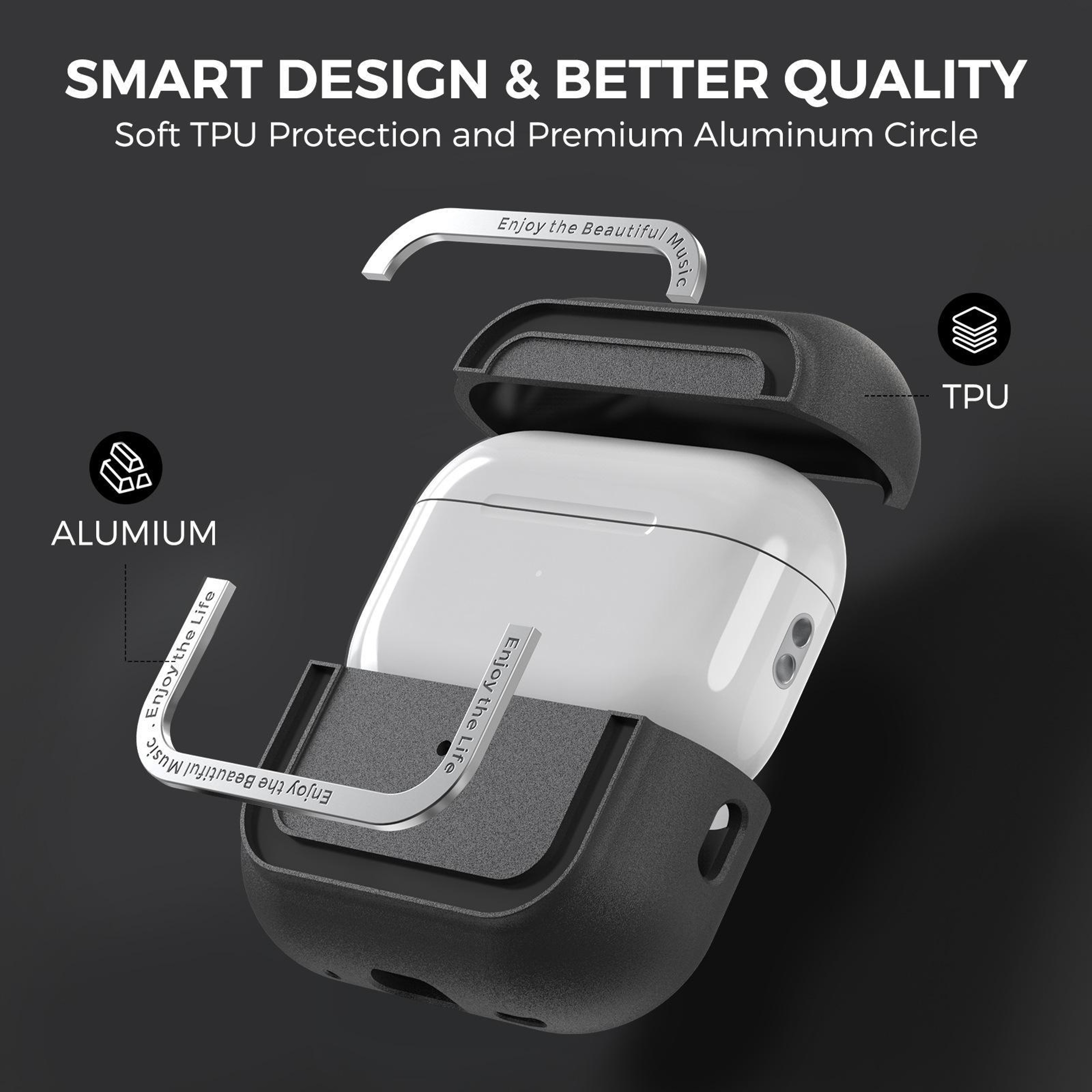 AirPods Pro Case With Dual Lanyard TPU Aluminum Protective Cover 3