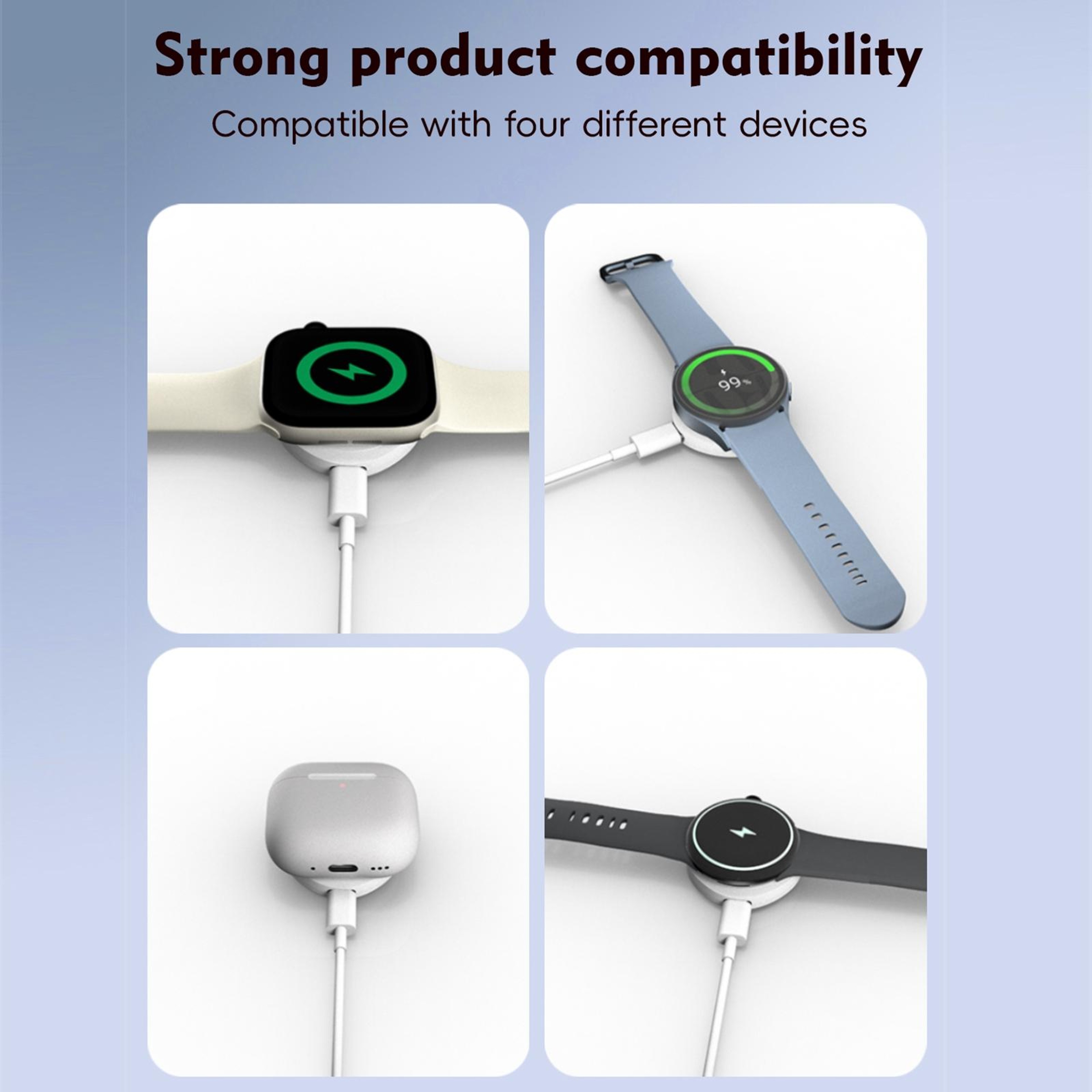 Portable Smartwatch Charger Magnetic Wireless Travel Dock 7