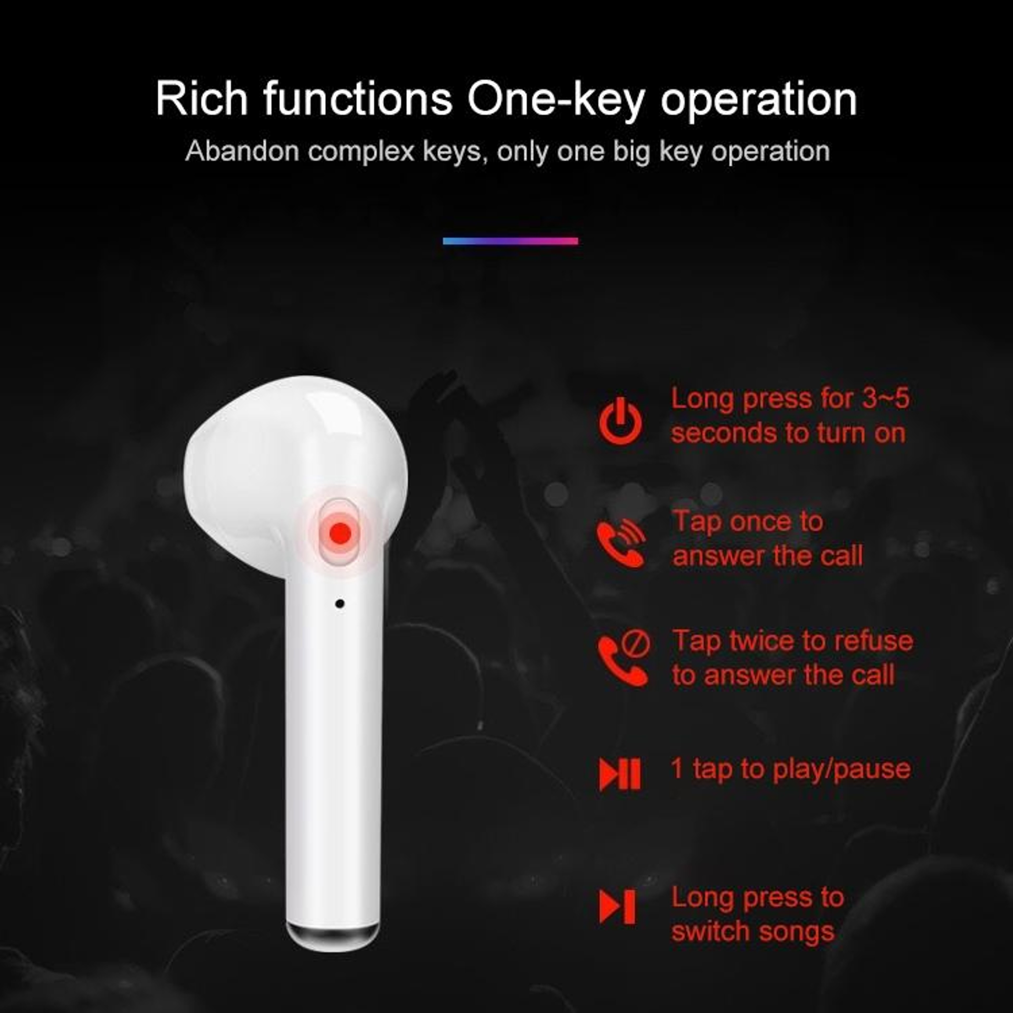 Wireless Bluetooth Earbuds With Charging Case And Mic 4