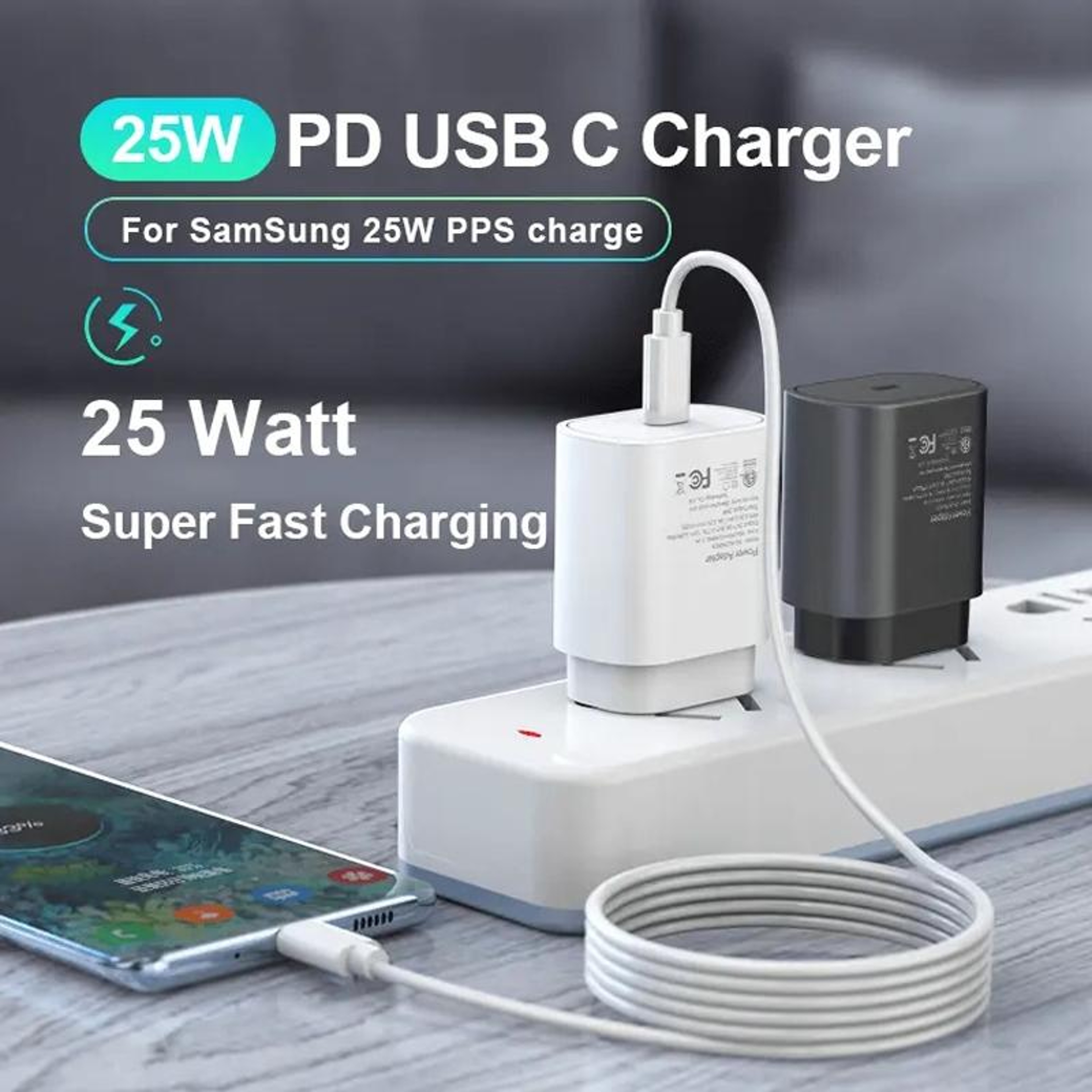 25W USB C Fast Charger PD PPS Compact Wall Adapter For Smartphones  Tablets 2