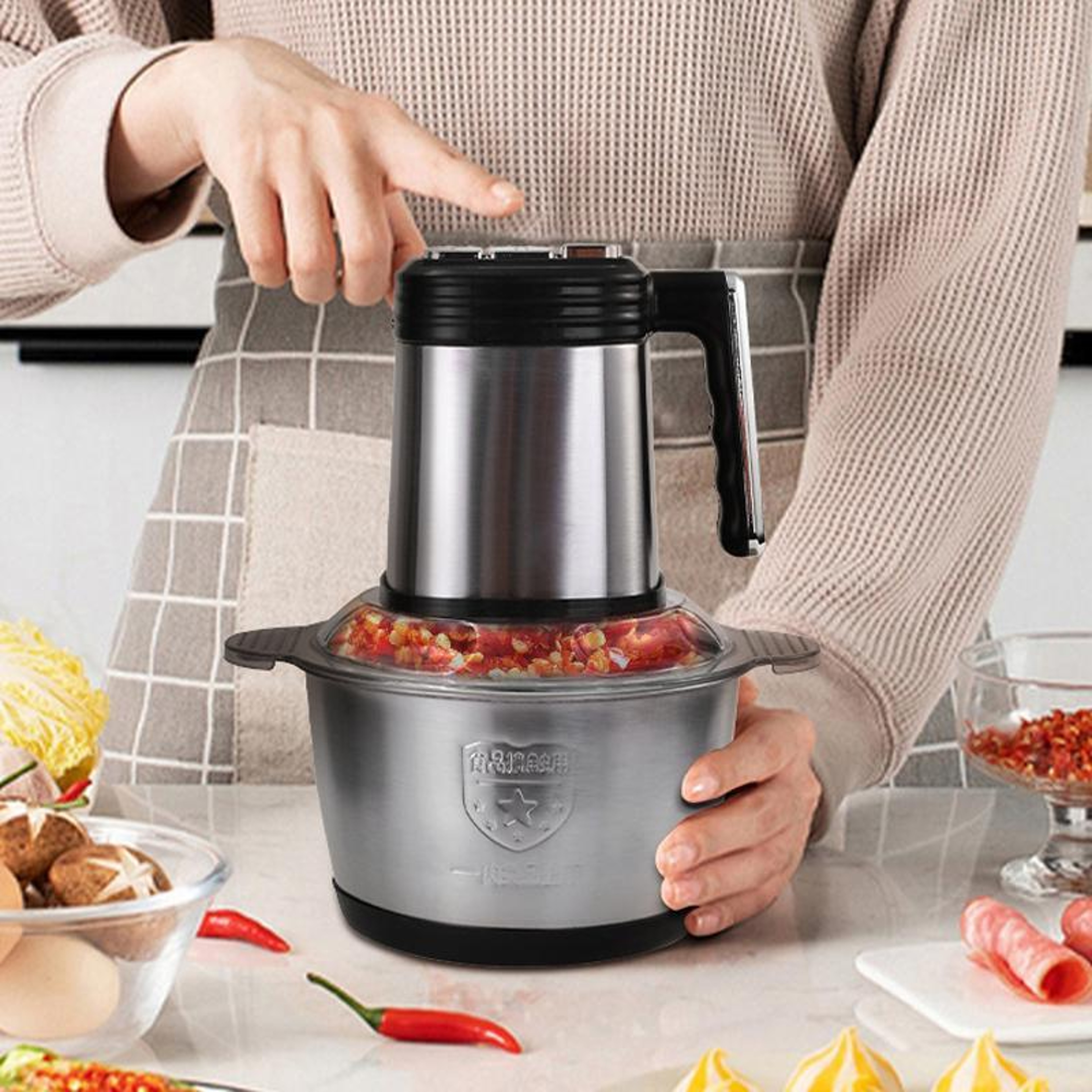 Electric Stainless Steel Meat Grinder  Food Processor For Home Kitchen 0