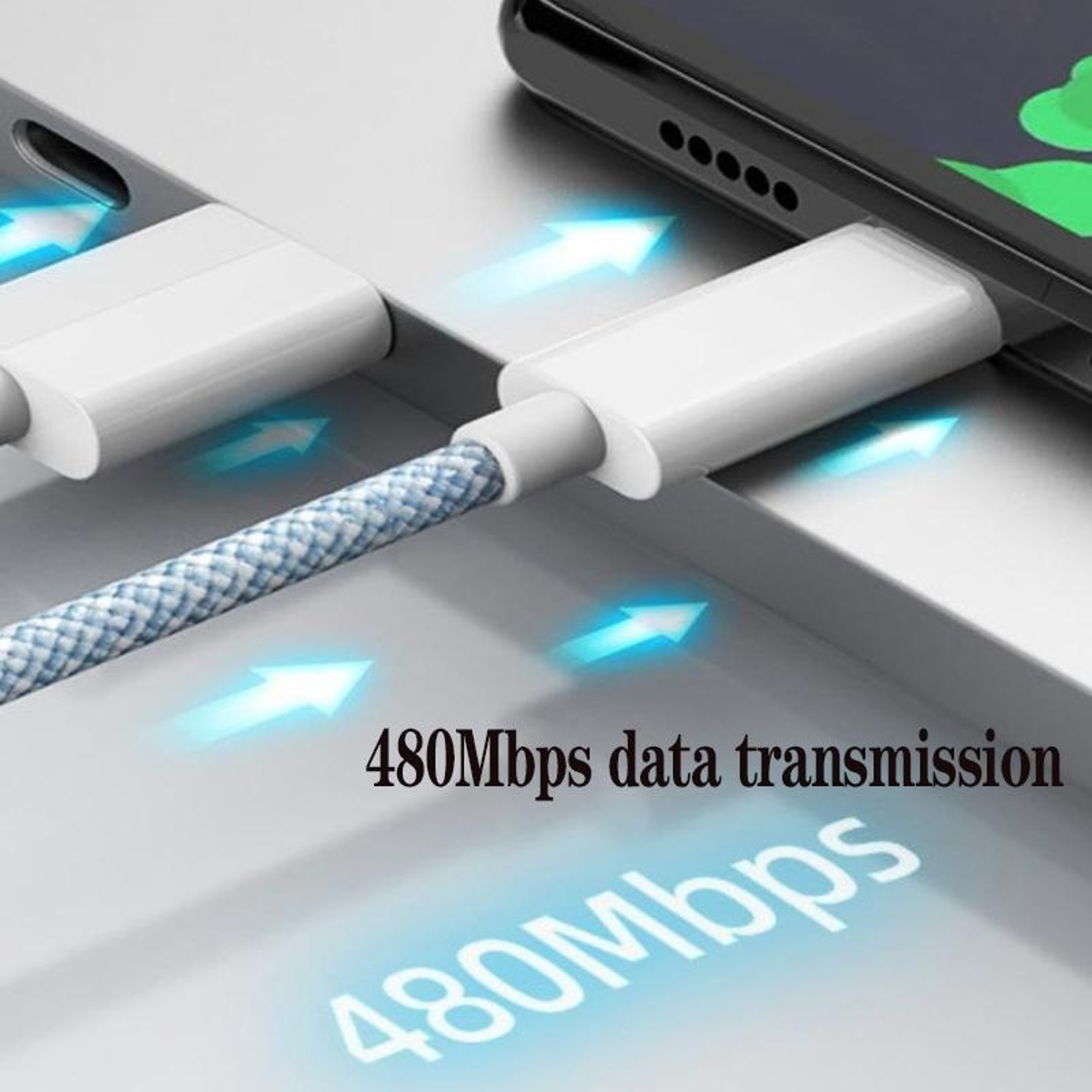 USB C Fast Charging Cable Durable Braided Type C Data Cable 1