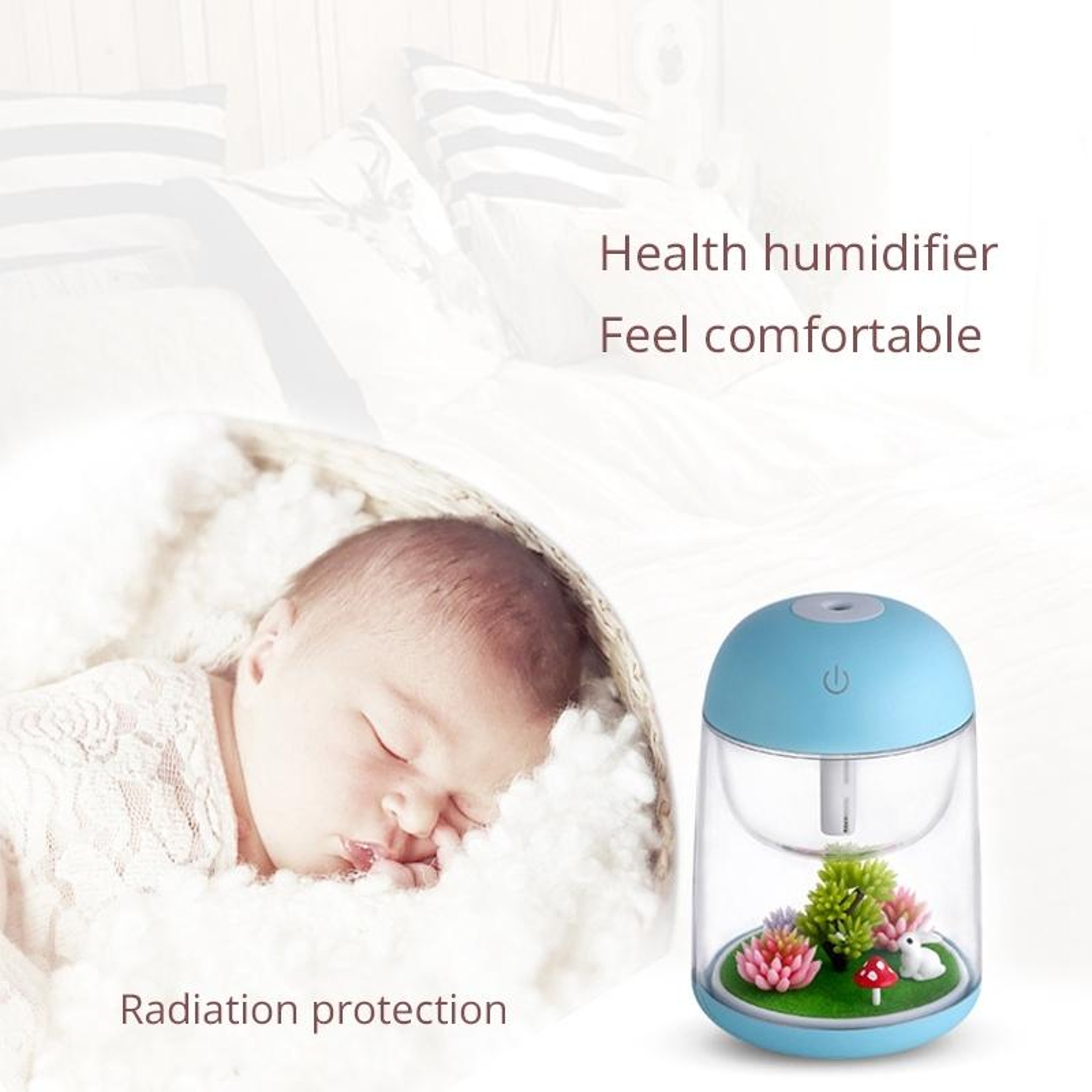 Portable USB Mini Humidifier With LED Light Quiet Car Diffuser Air Moisturizer 4