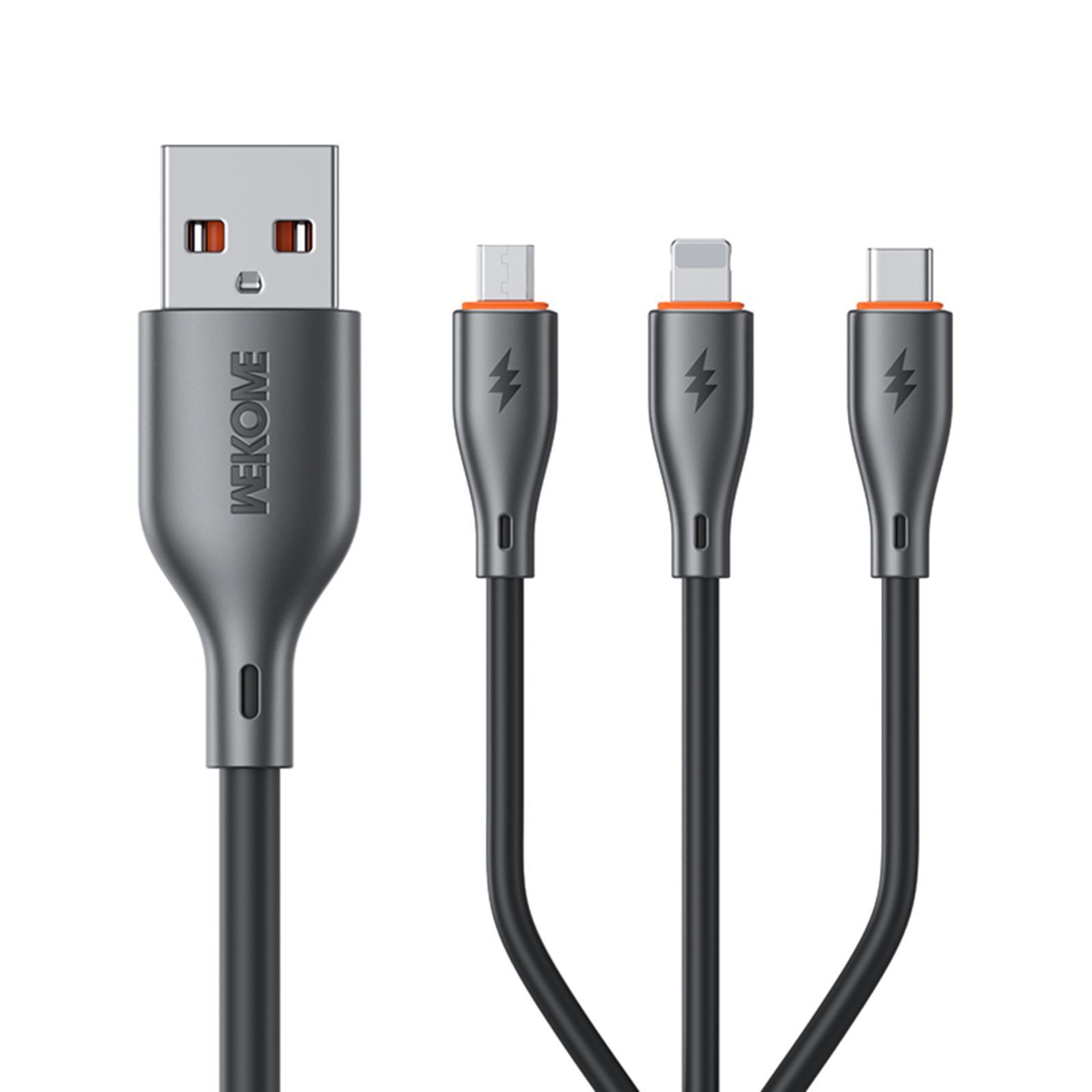 3 In 1 Fast Charging Cable 66W Universal Multi Charging Cable USB To Type C Lightning Micro 2