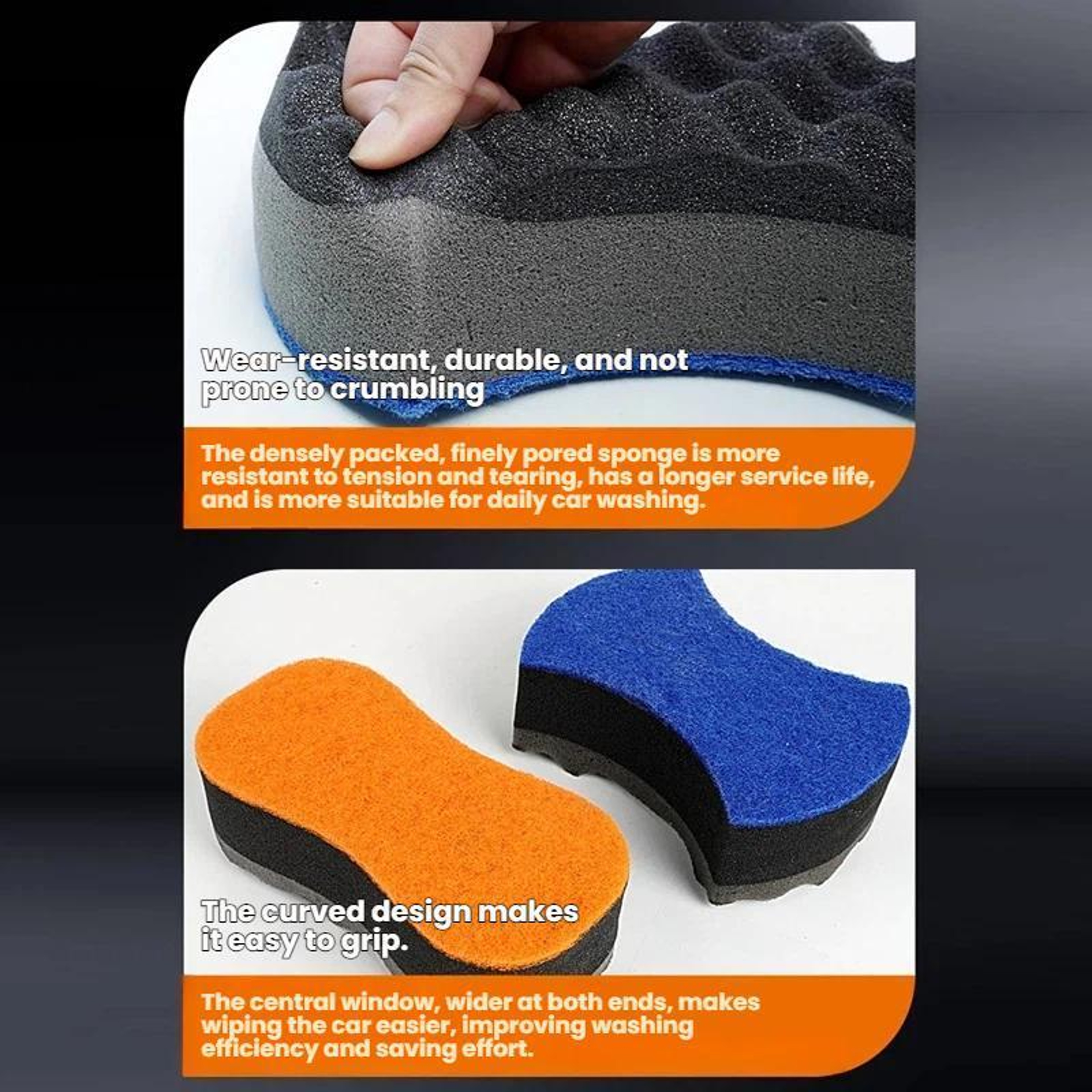 Three Layer High Density Car Wash Sponge with Wave Scrub Design for Effortless Cleaning – view 5