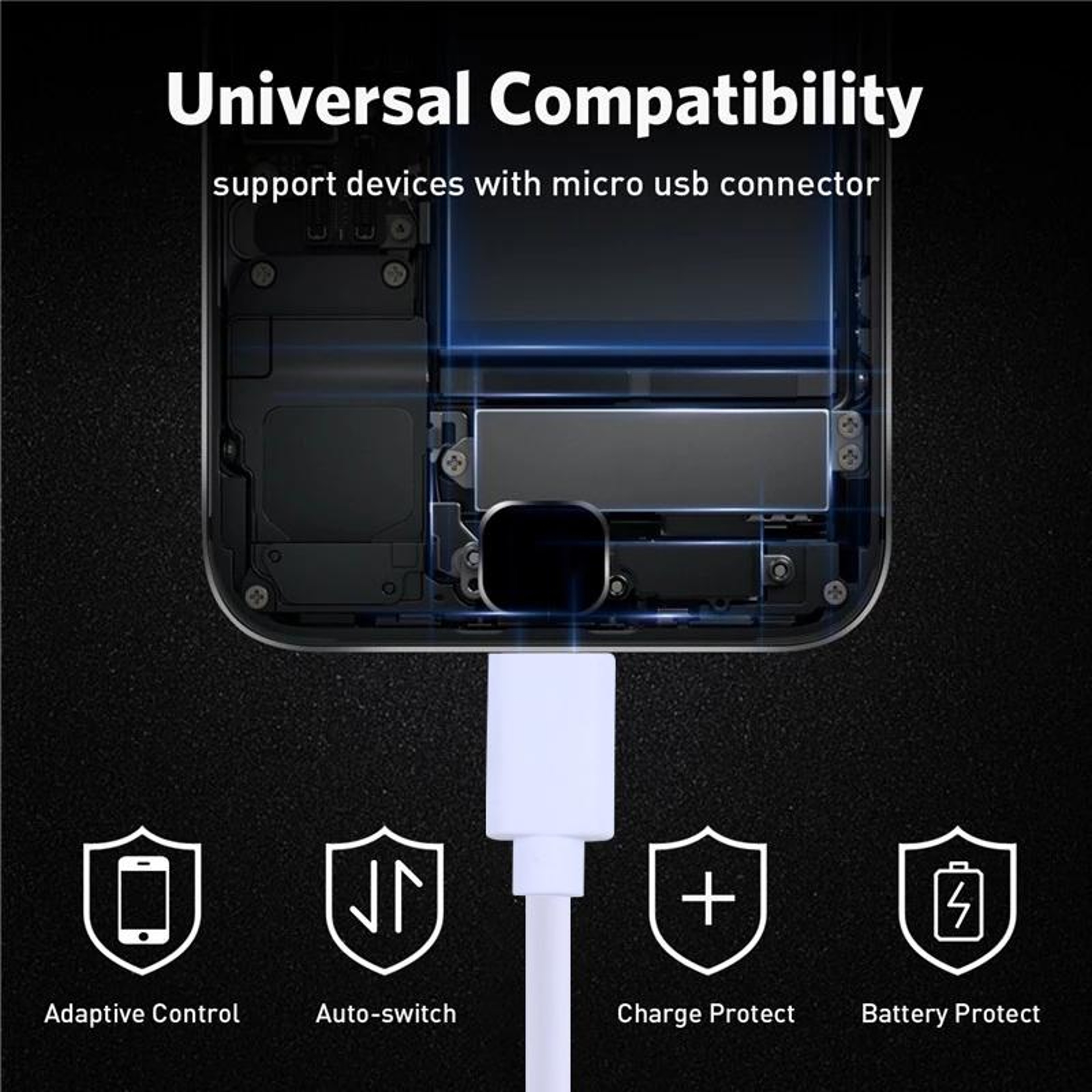 USB To Micro USB Charging Cable Durable Copper Core Fast Charge Cord 6