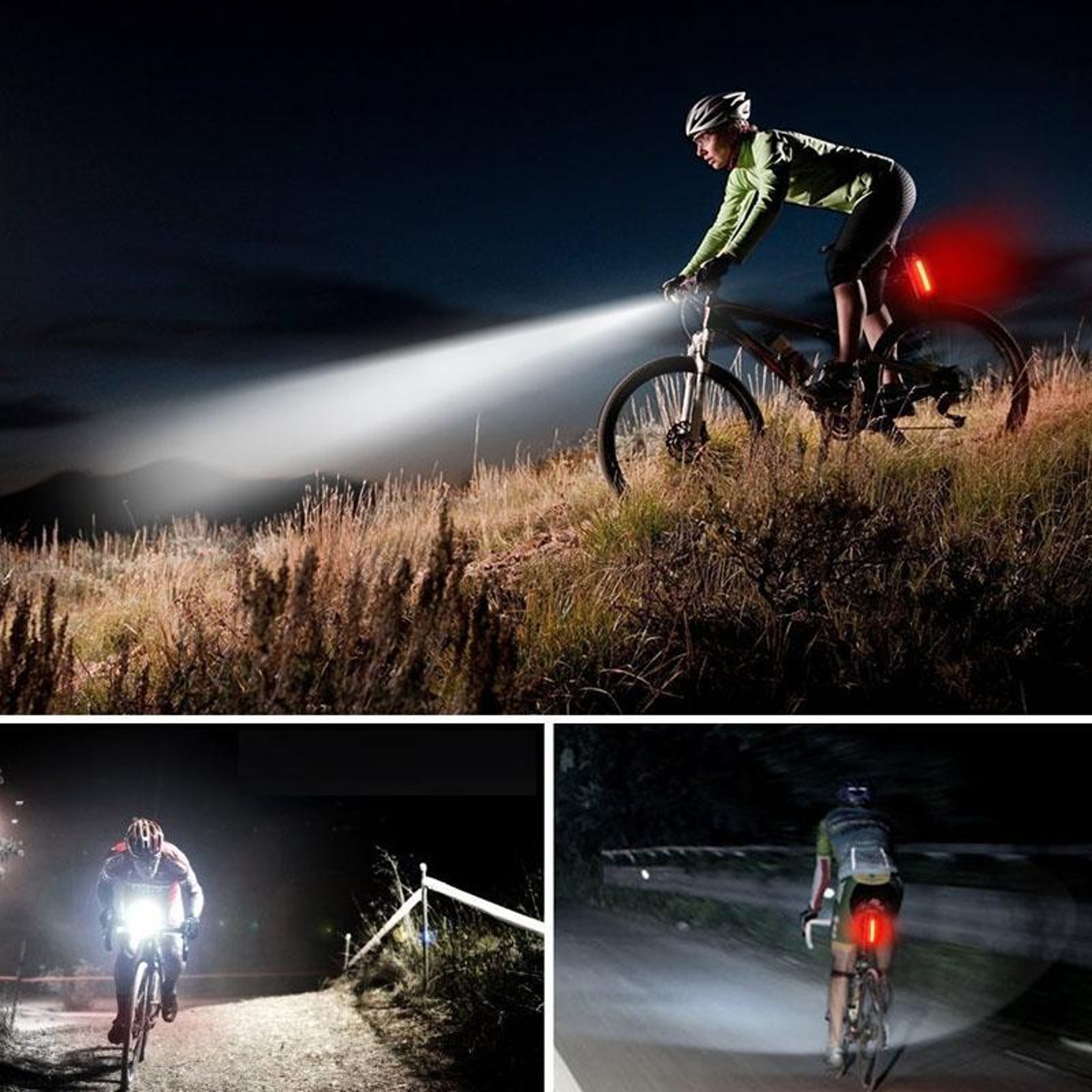 USB Rechargeable Bike Light Waterproof Mountain Bike Safety Warning Light 9
