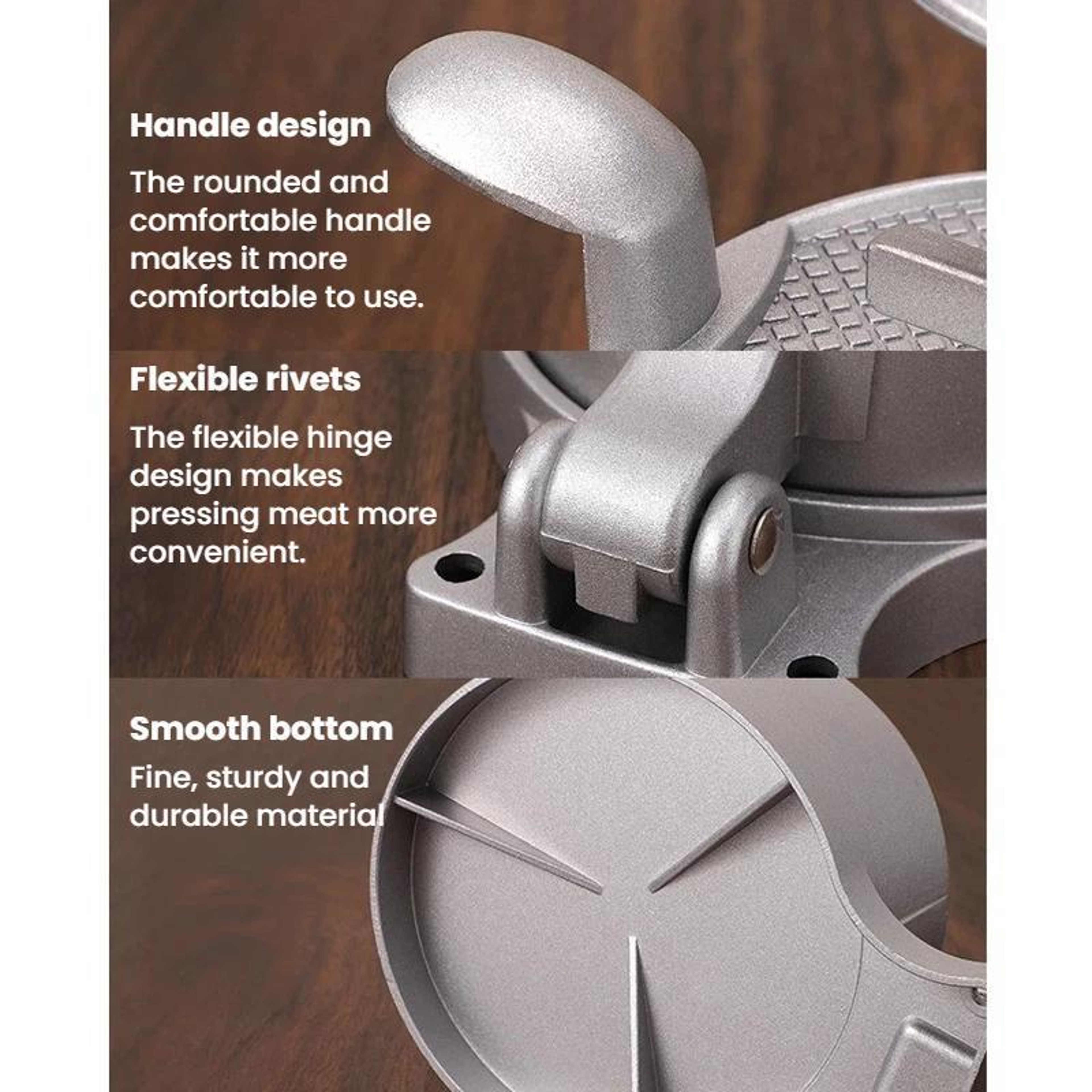 Adjustable Hamburger Patty Press Manual Meat Press Mold for Perfect Homemade Burgers – view 8