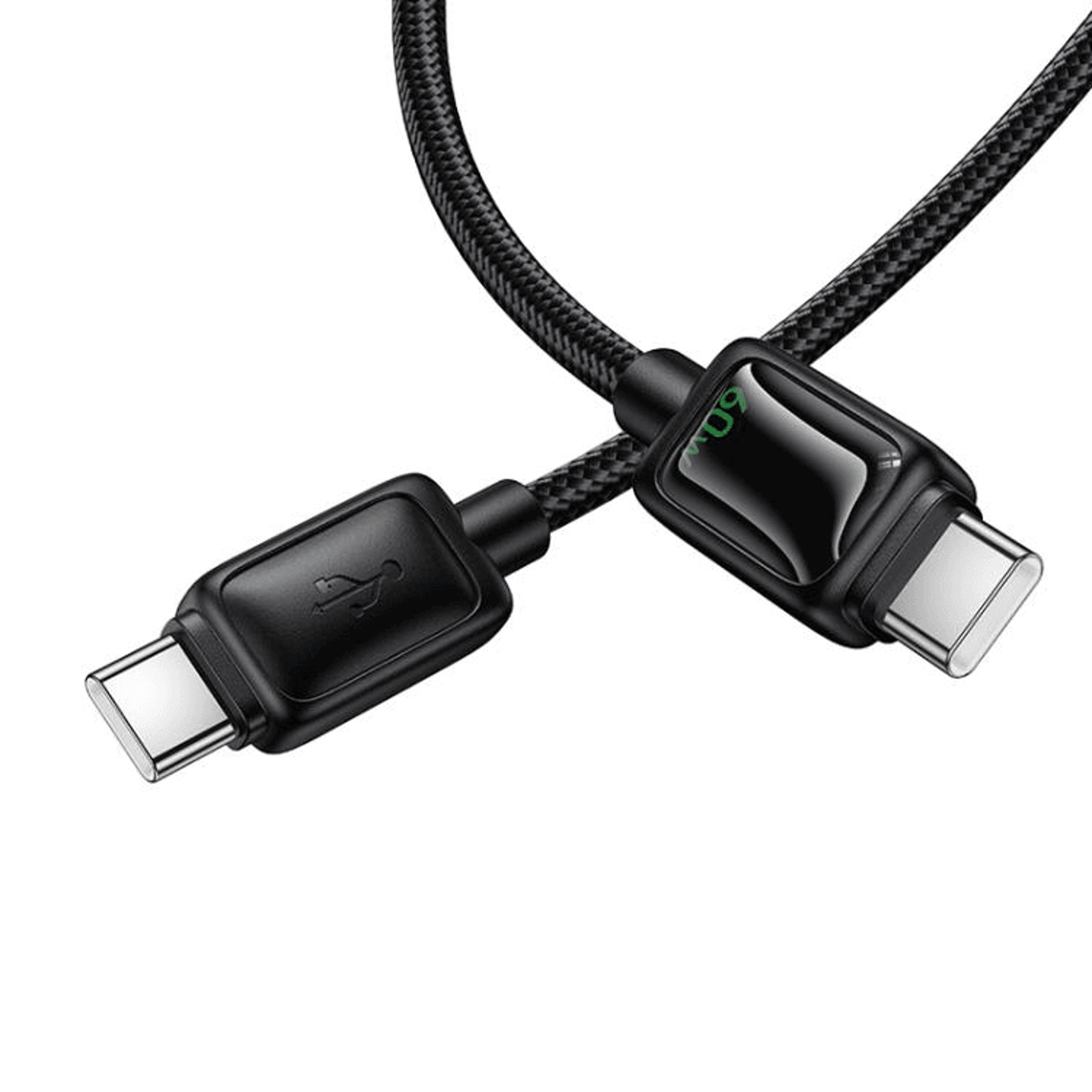60W USB C Fast Charging Cable With LED Durable Nylon 4