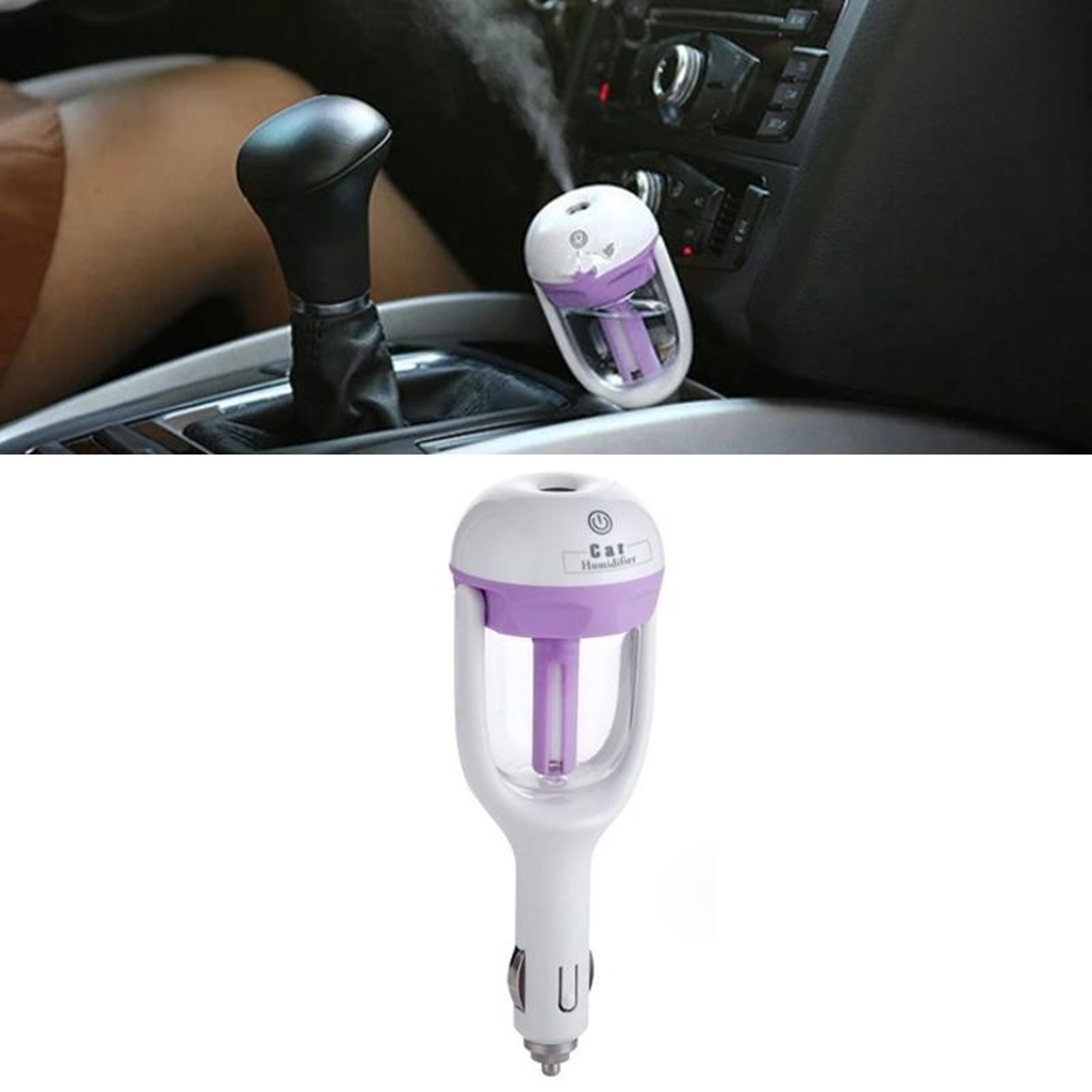 Violet Car Humidifier Diffuser With Aromatherapy And Negative Ion Air Purifier 6