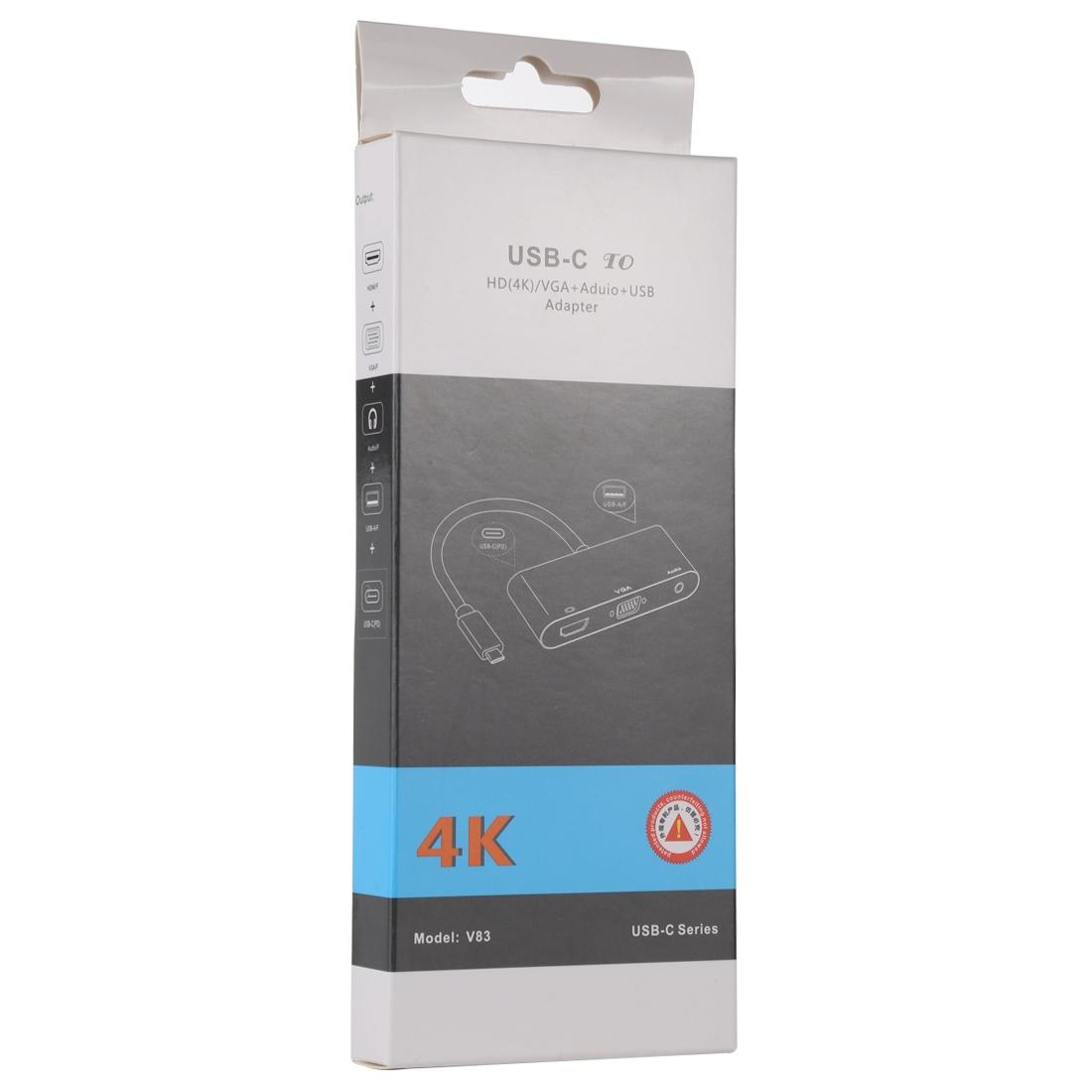 USB C To HDMI VGA Adapter 4K Multiport Hub With Audio And USB 3