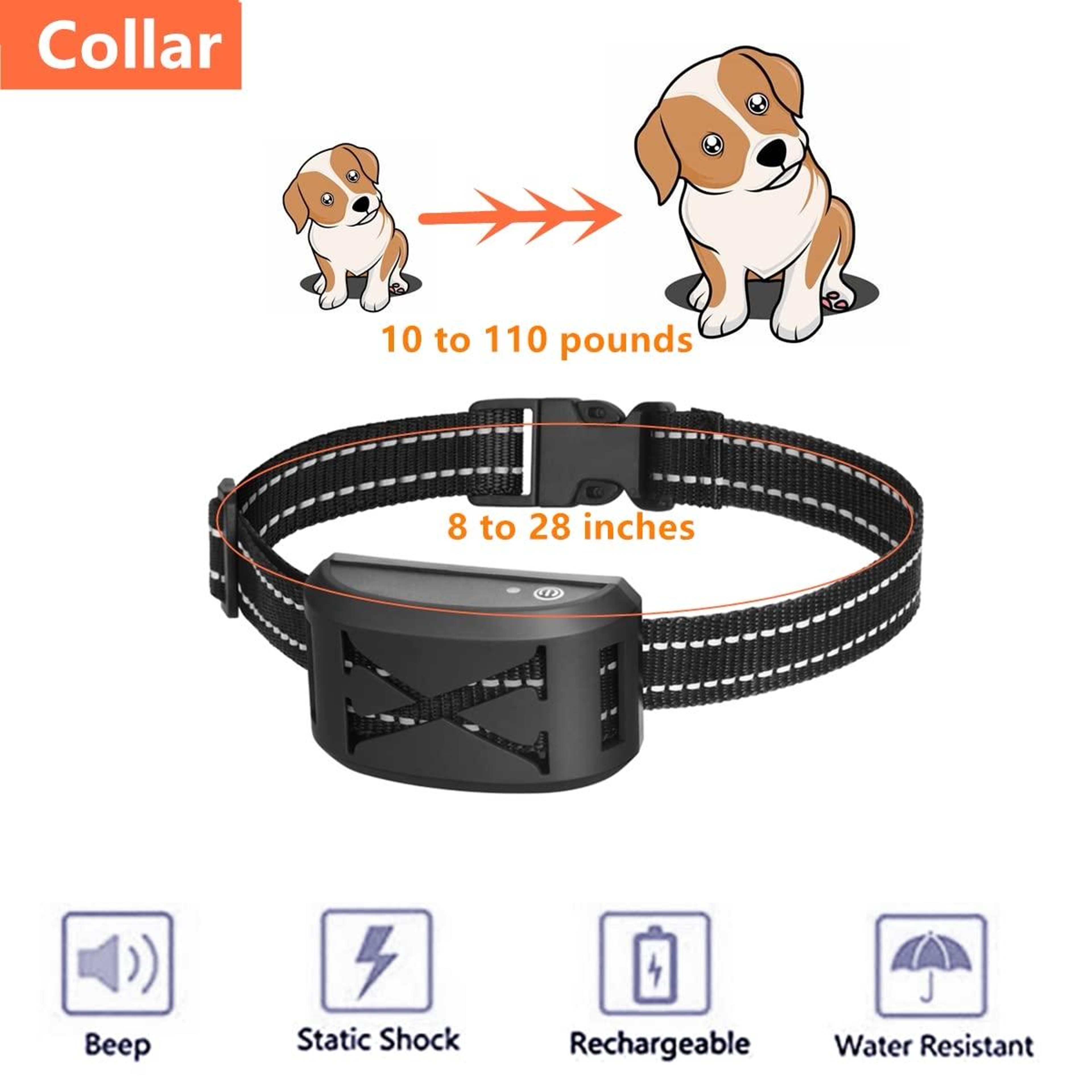 Wireless Dog Fence  Remote Training Collar Range Adjustable Shock Vibration Waterproof 3