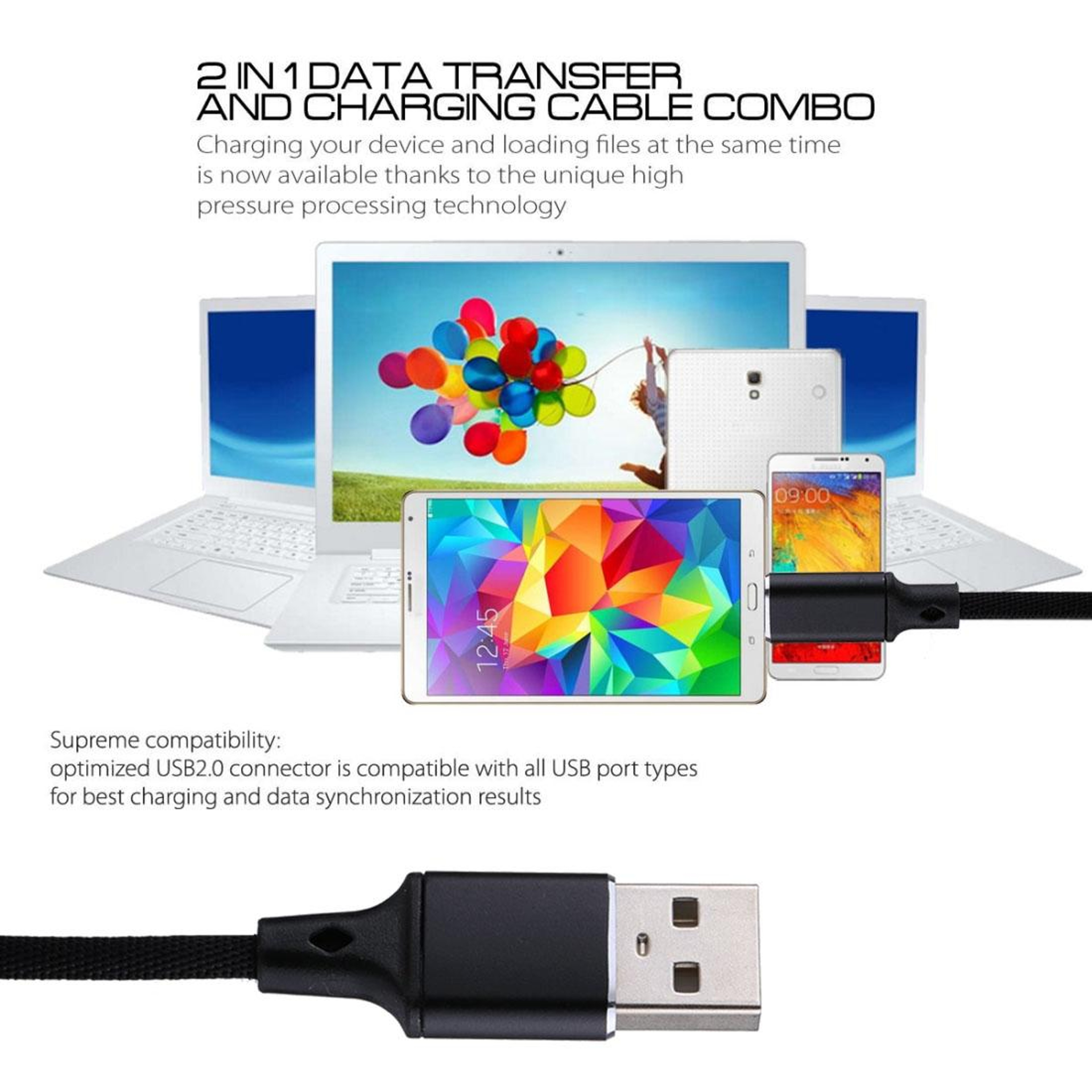 1m USB C Charging Cable Nylon Braided Fast Charging Type C Data Sync Cord 6
