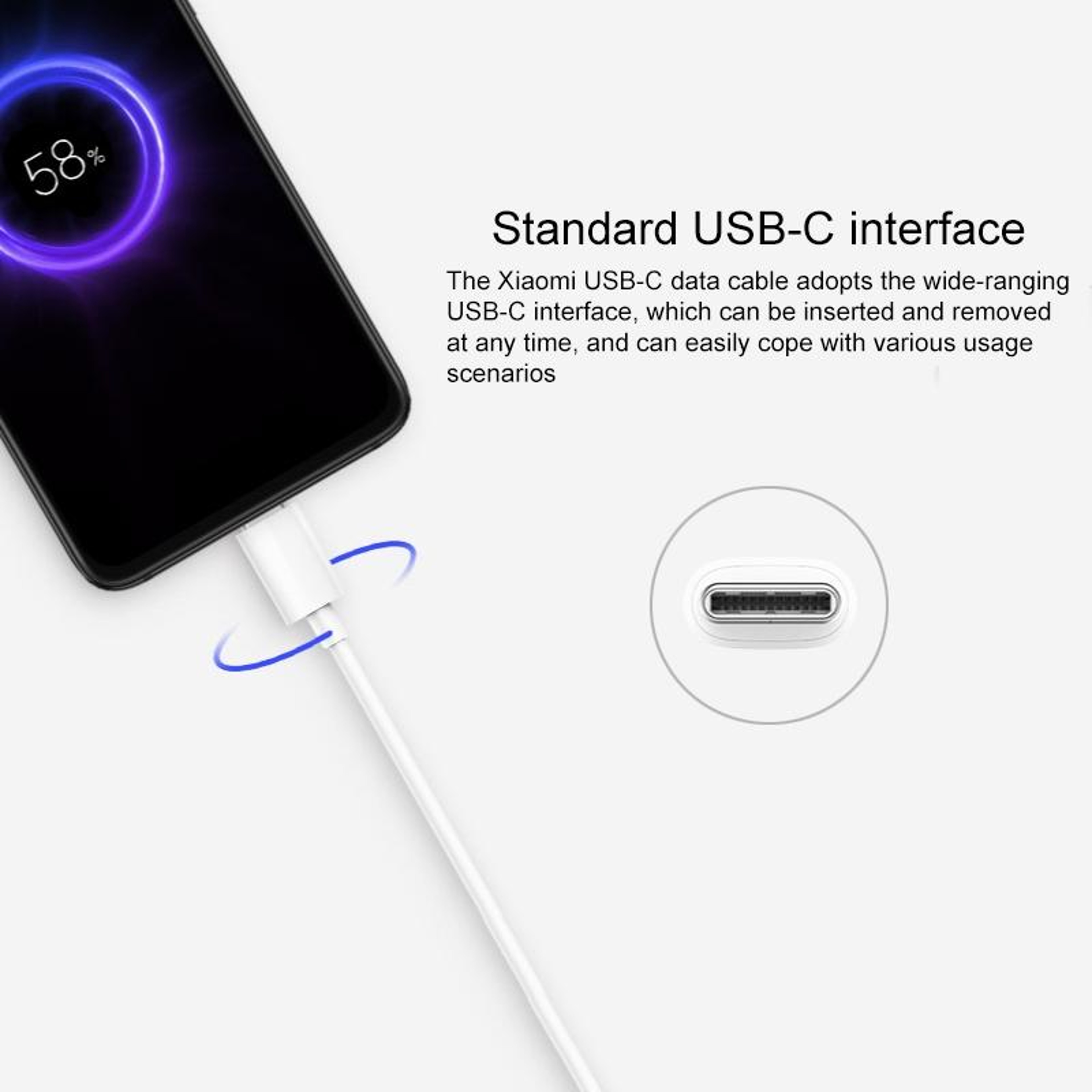 Type C Fast Charging Cable 1M Durable USB C Power Cord With Heat Protection 4