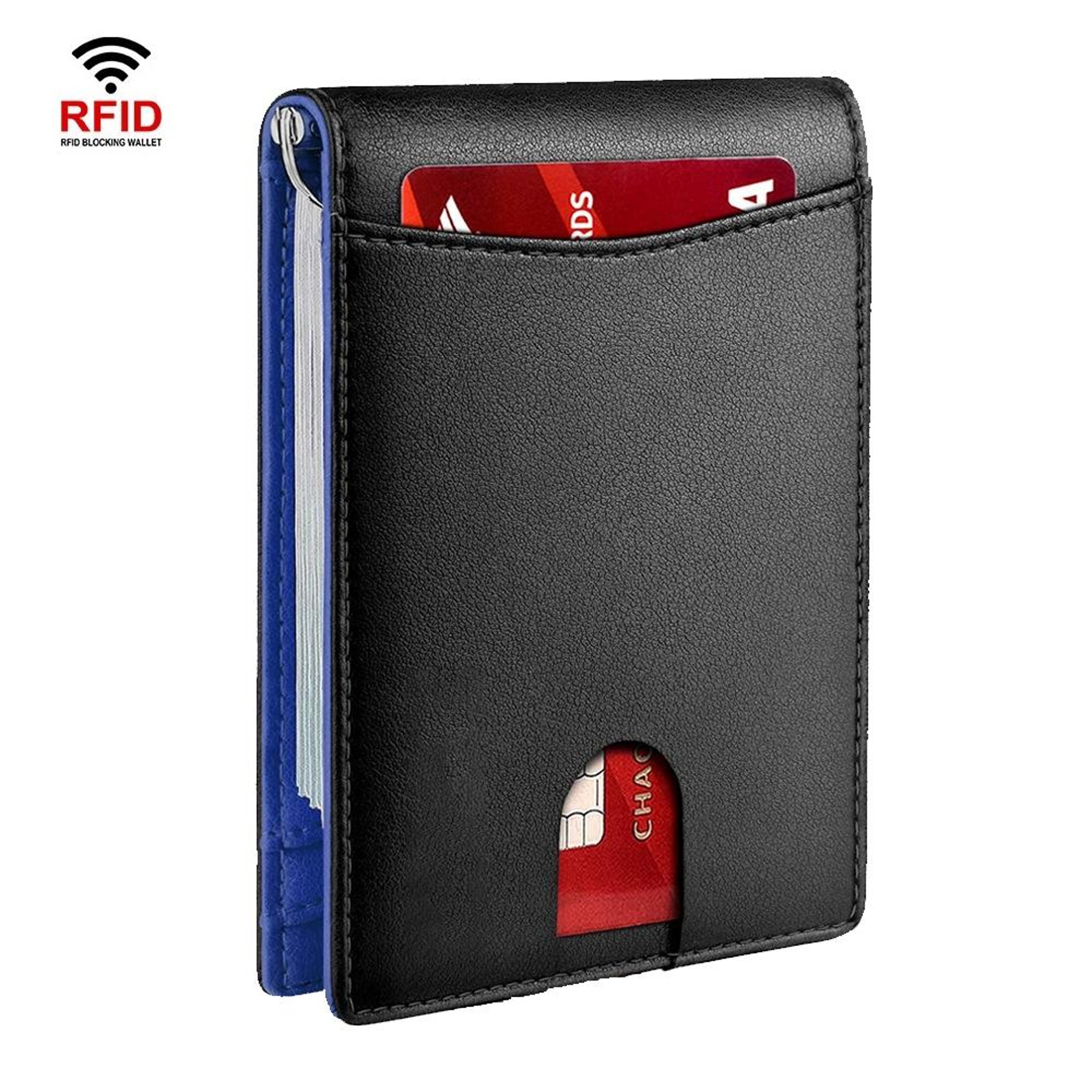 RFID Blocking Leather Card Holder Wallet with Coin Pocket Slim Anti-Theft Credit Card Wallet – view 48