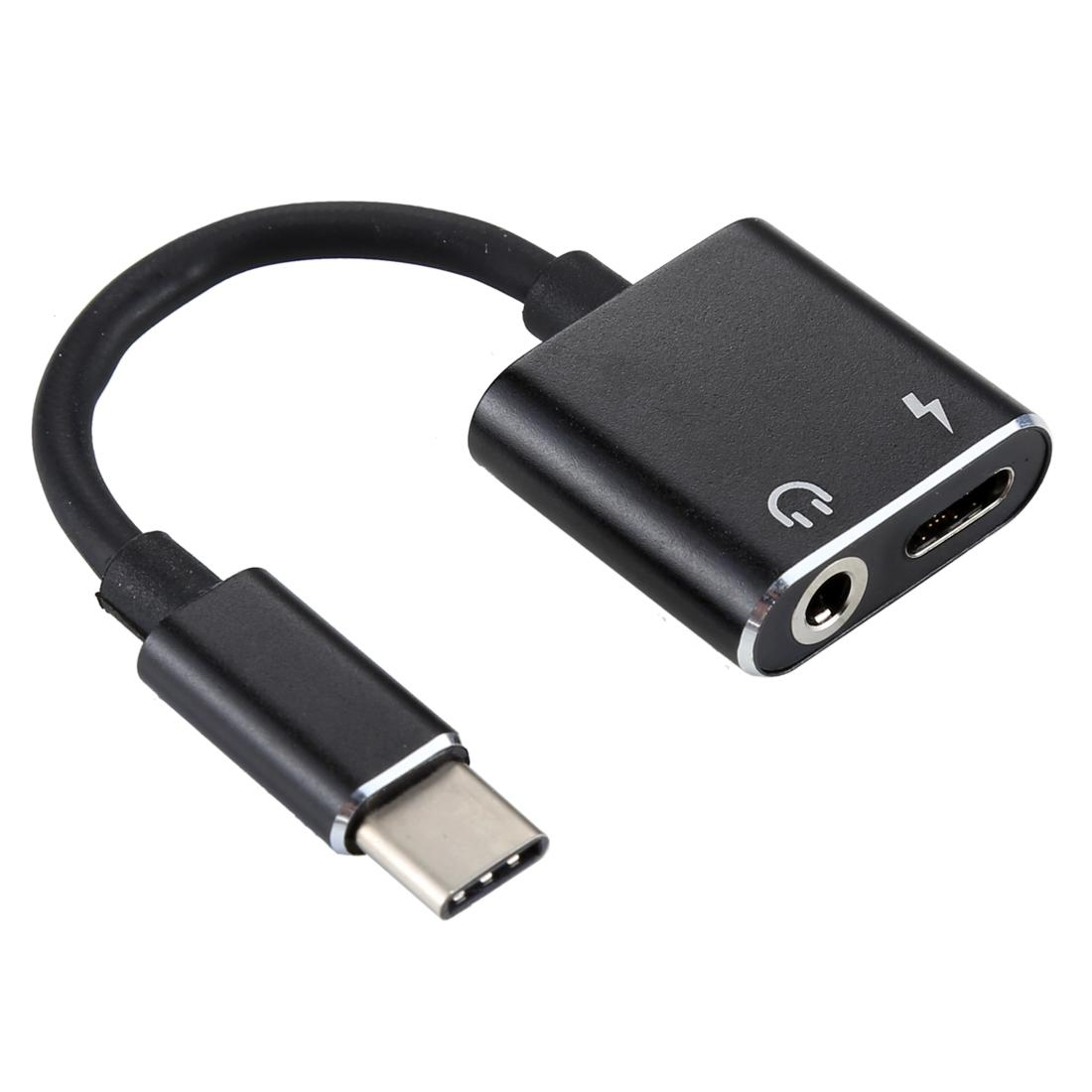 2 In 1 USB C Audio Adapter With Charging Splitter For Headphones And Power 2