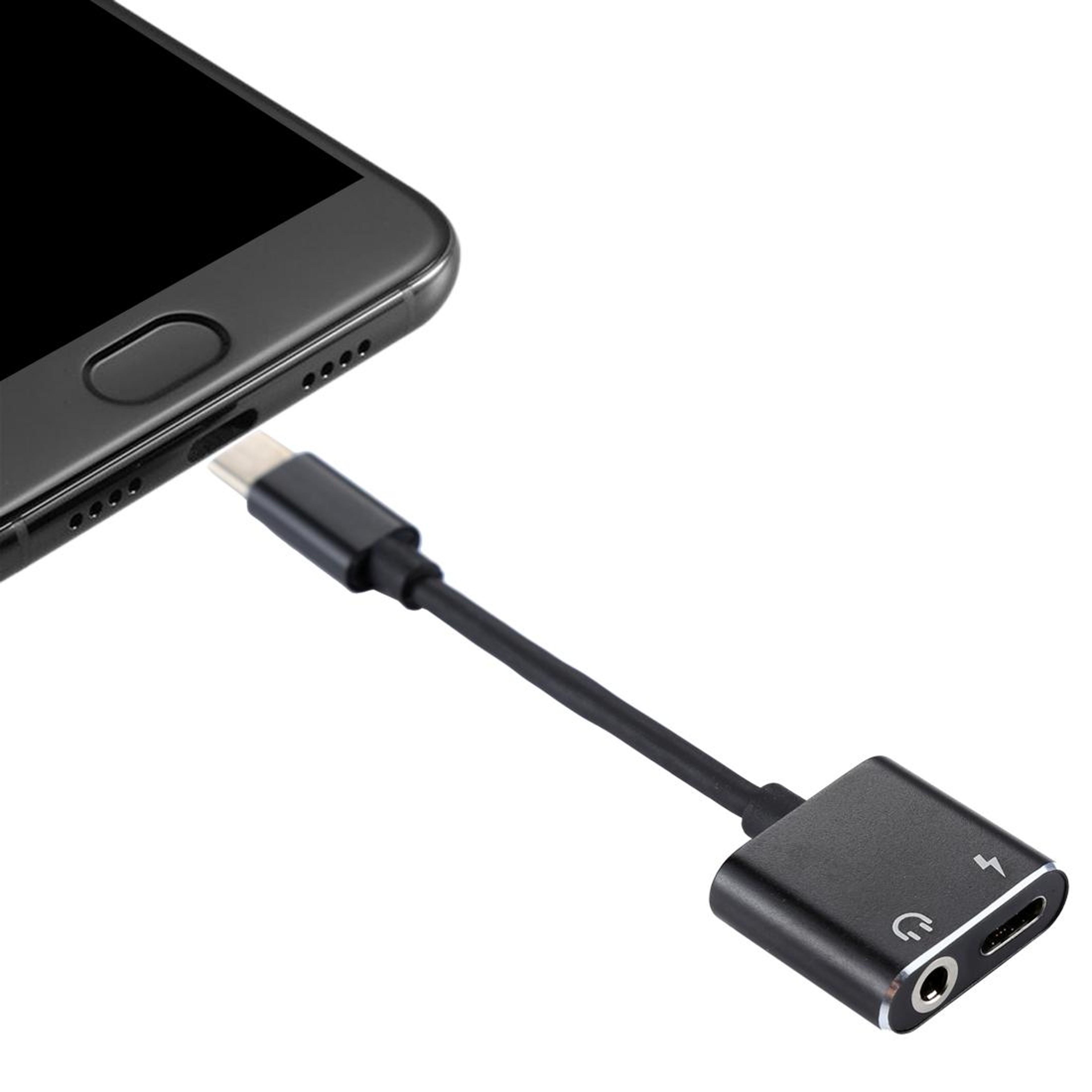 2 In 1 USB C Audio Adapter With Charging Splitter For Headphones And Power 4