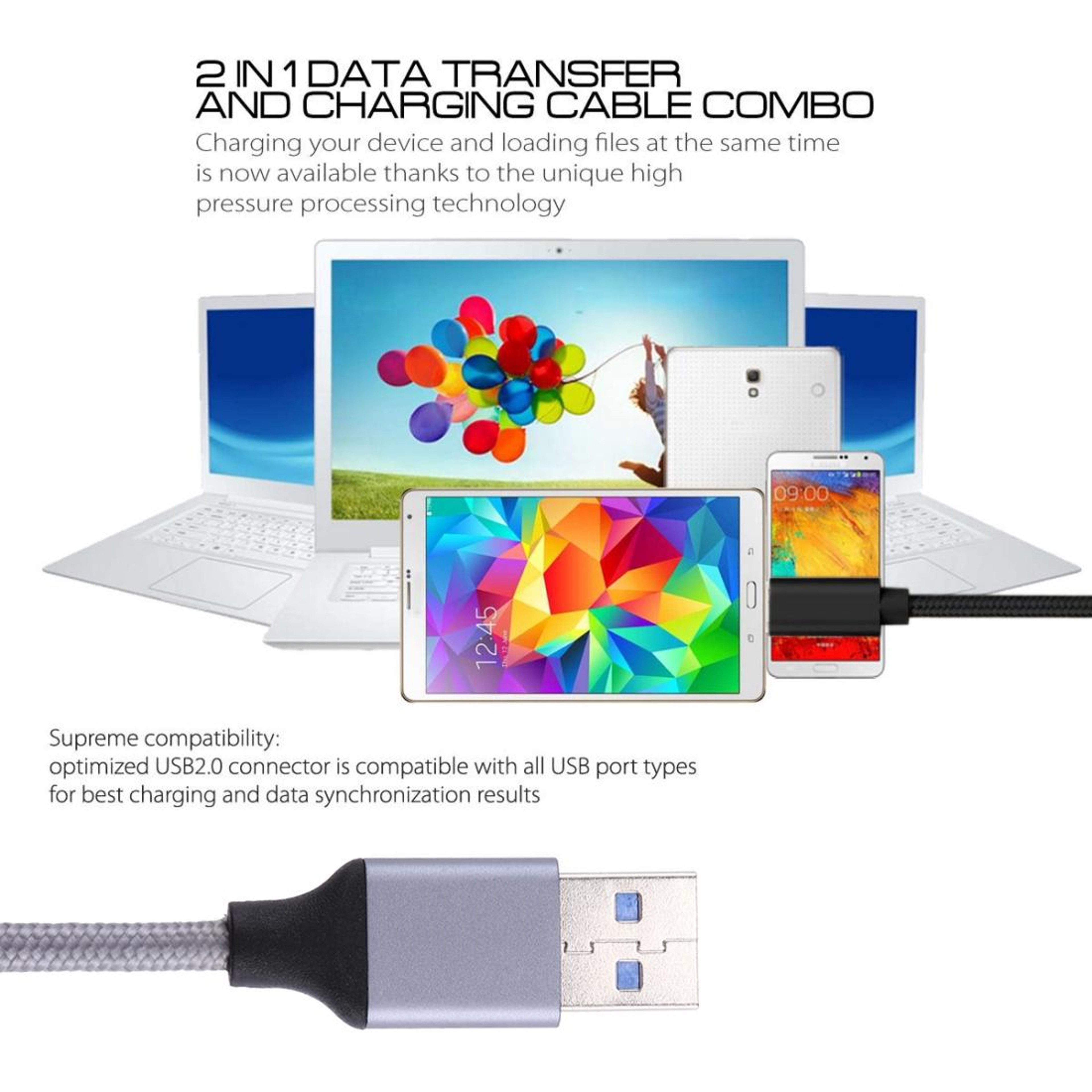Braided USB C To USB 30 Fast Charging Cable 1m Durable Data Sync Cord 3