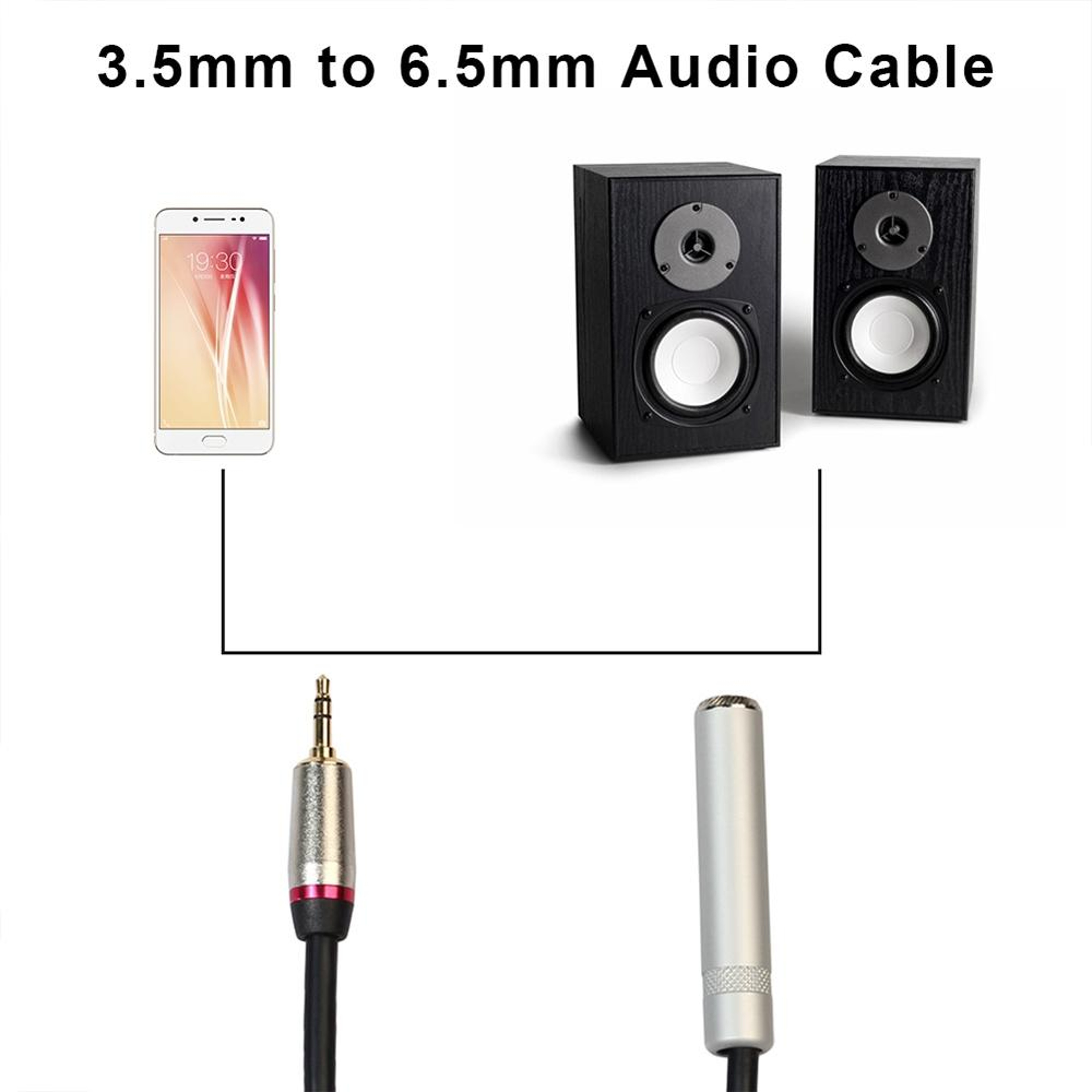 Audio Adapter Cable 1m Gold Plated Stereo Converter For Headphones  Amplifiers 2