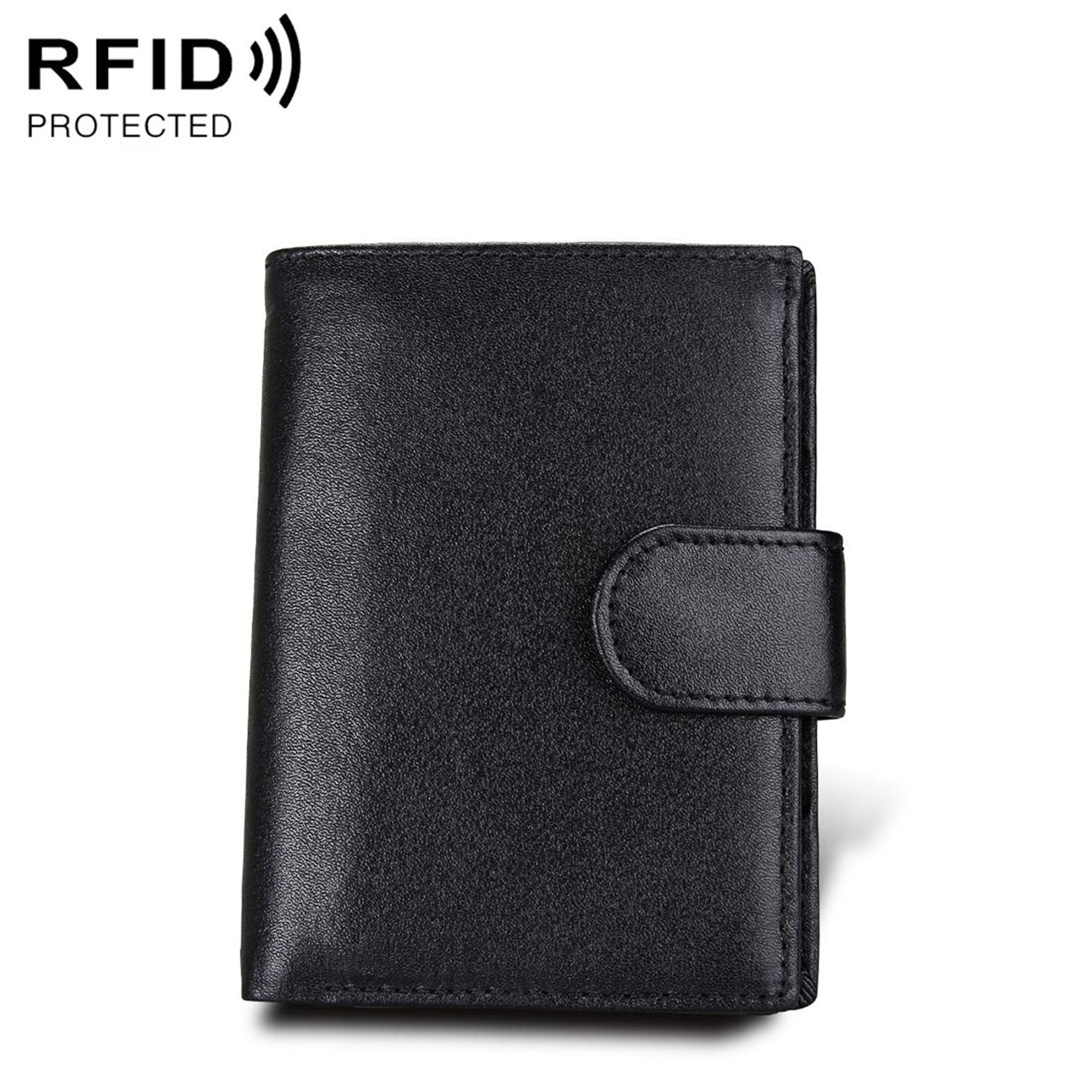 RFID Blocking Leather Wallet Passport Holder for Men with Large Capacity Card Slots – view 1